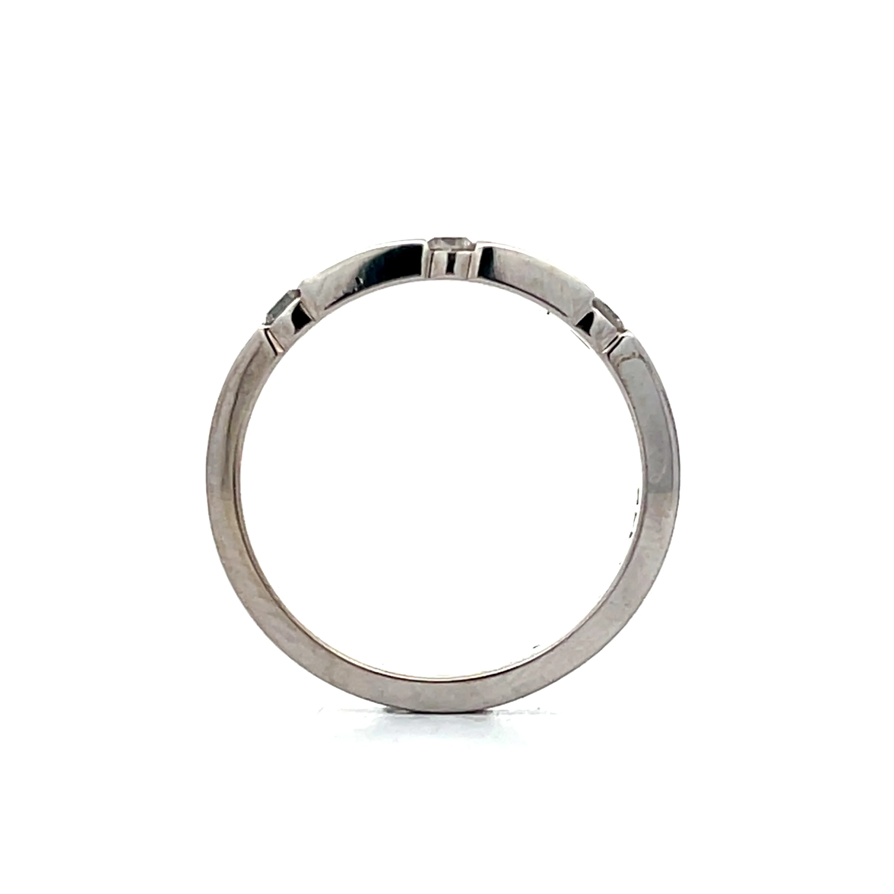 .12 Diamond Station Wedding Band in 14k White Gold - Image 4