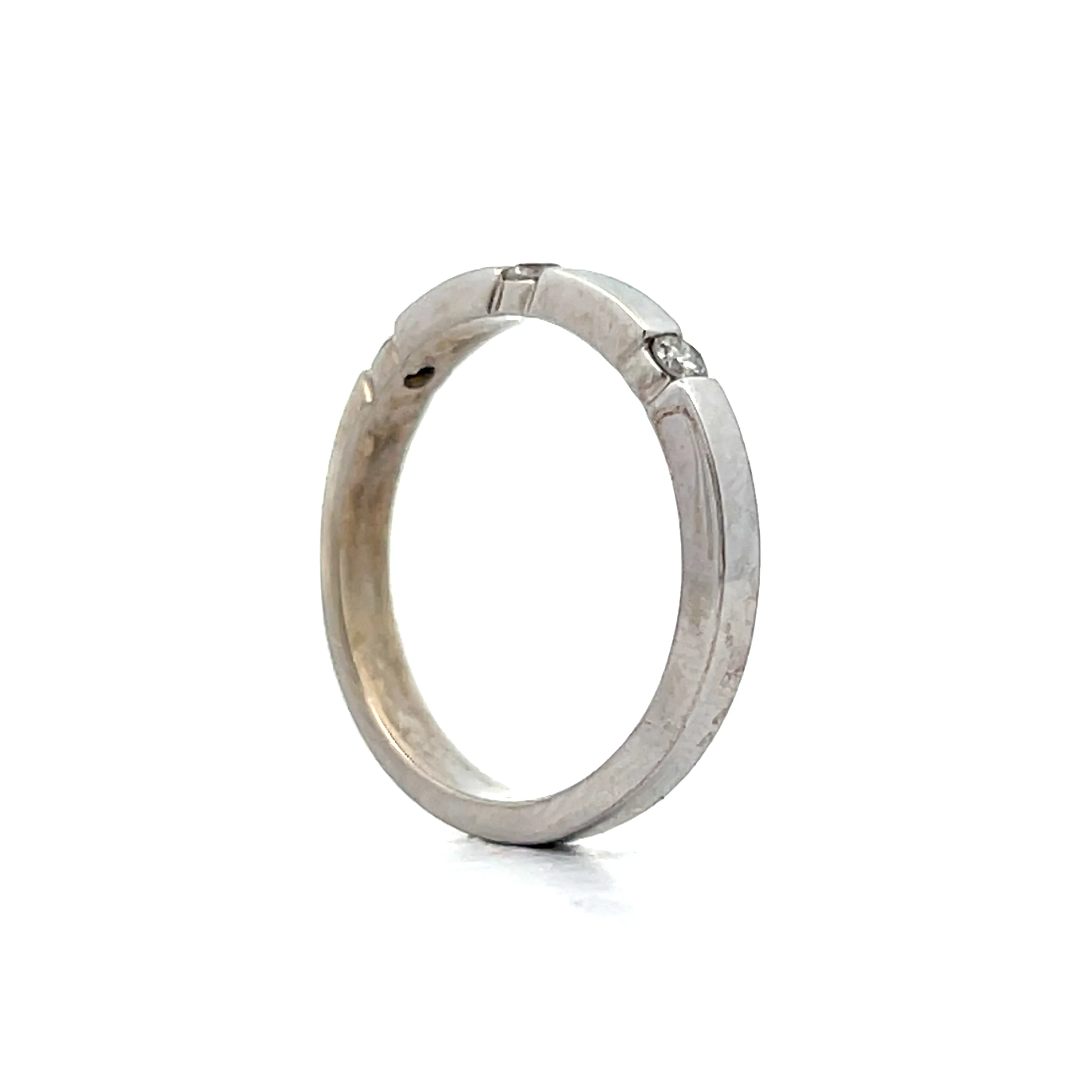 .12 Diamond Station Wedding Band in 14k White Gold - Image 5