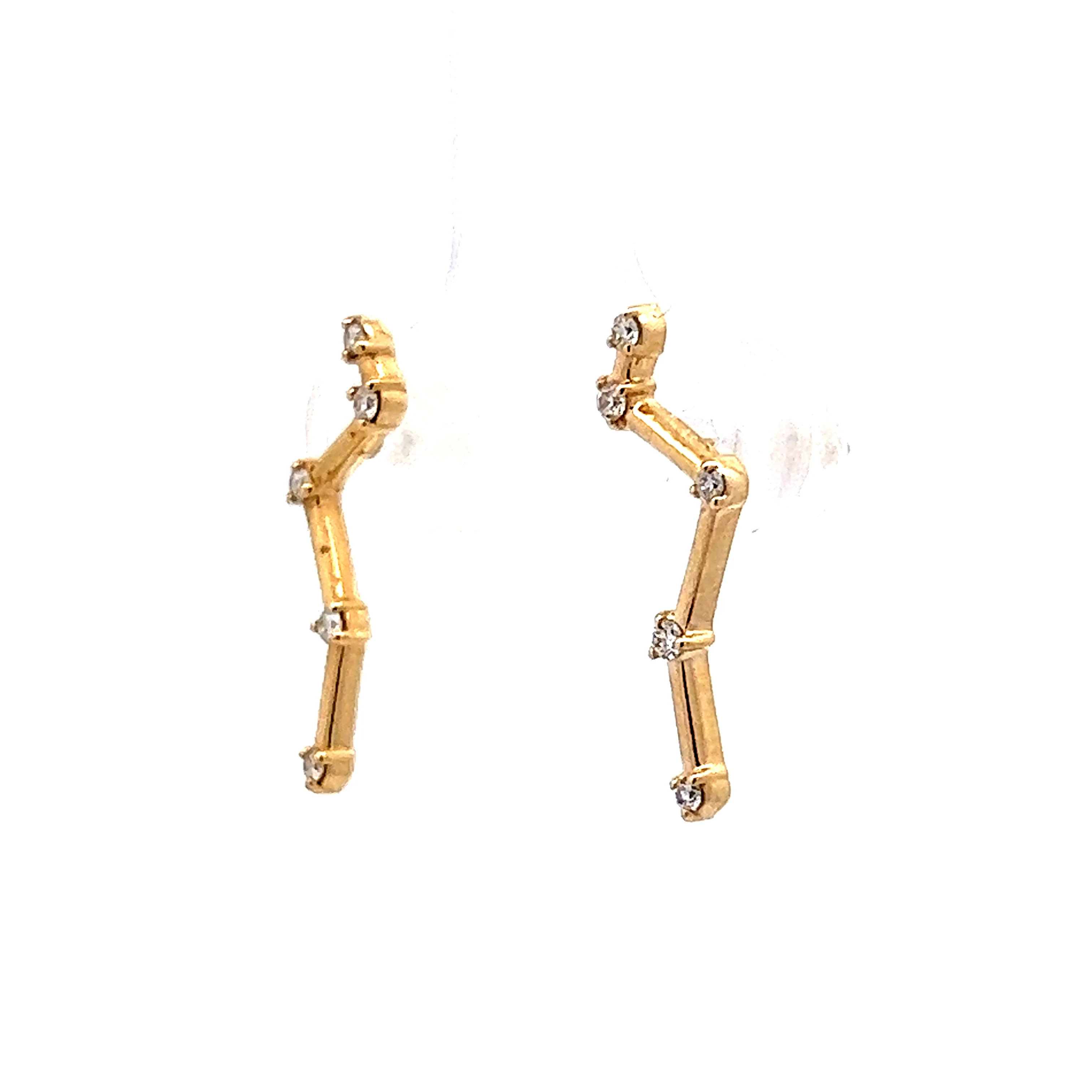Diamond Constellation Earrings in 14k Yellow Gold - Image 3