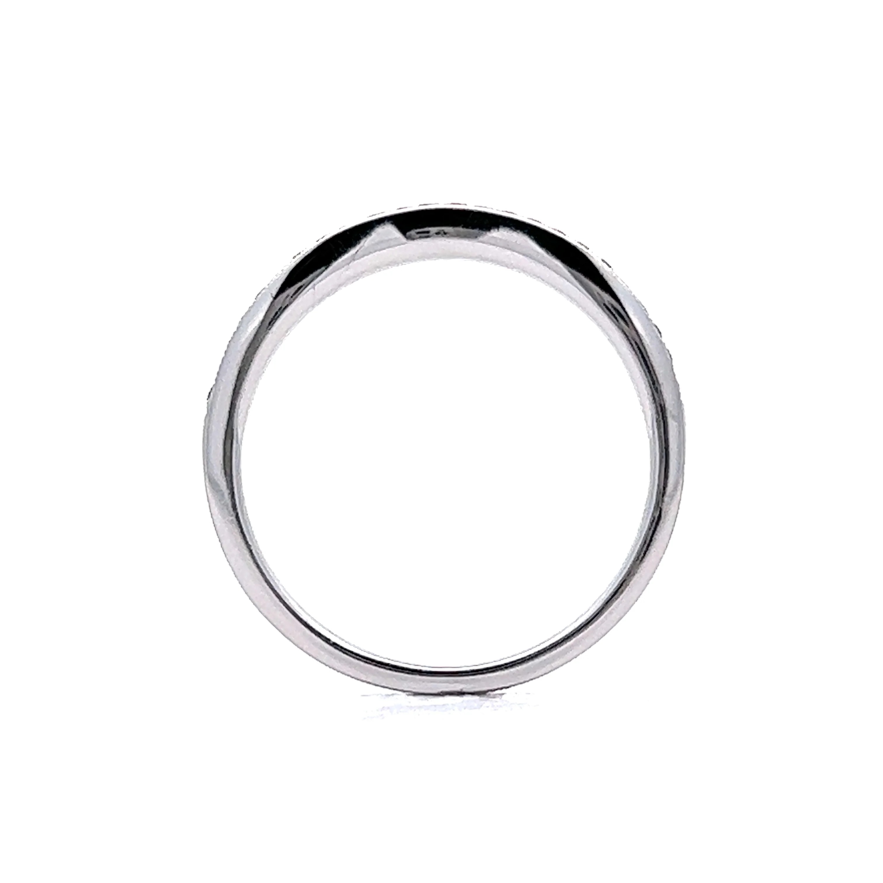 .12 Milgrain Contoured Diamond Wedding Band in White Gold - Image 4