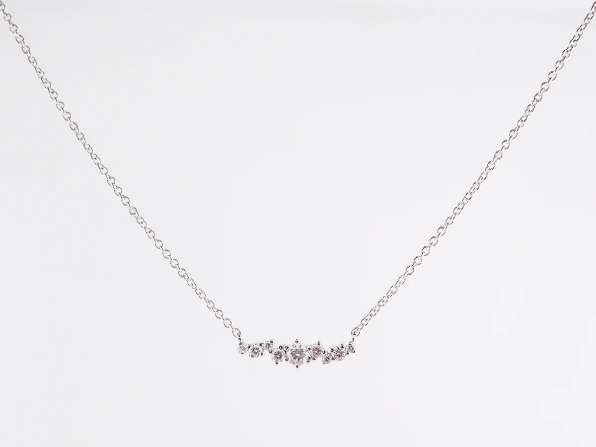 .12 Round Brilliant Diamond Necklace in 18K White Gold