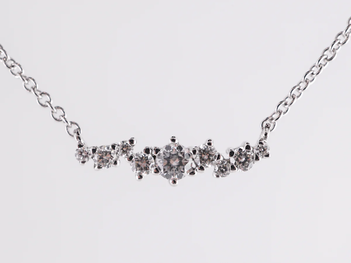 .12 Round Brilliant Diamond Necklace in 18K White Gold - Image 3