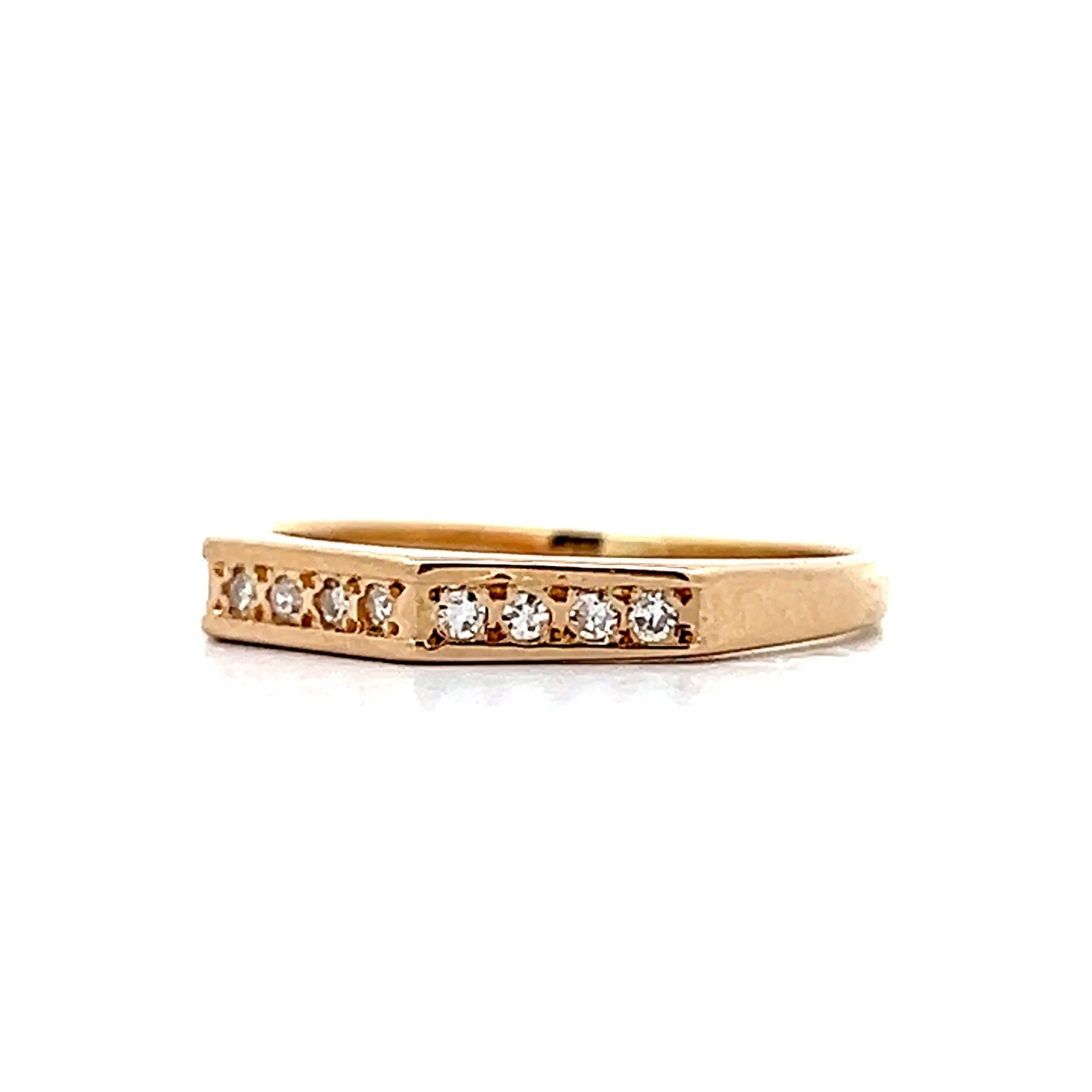 .12 Round Diamond Geometric Wedding Band in 14k - Image 2