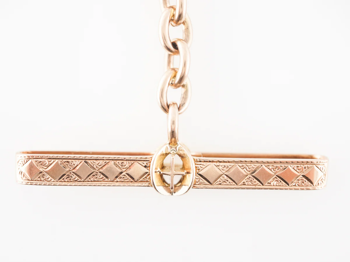 12" Victorian Watch Fob Bracelet in 14k Yellow Gold - Image 2