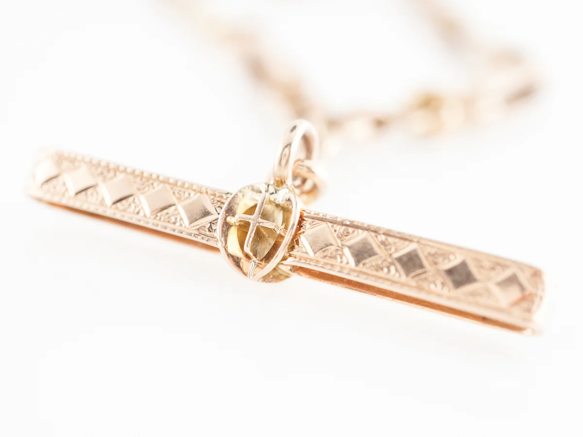 12" Victorian Watch Fob Bracelet in 14k Yellow Gold - Image 3