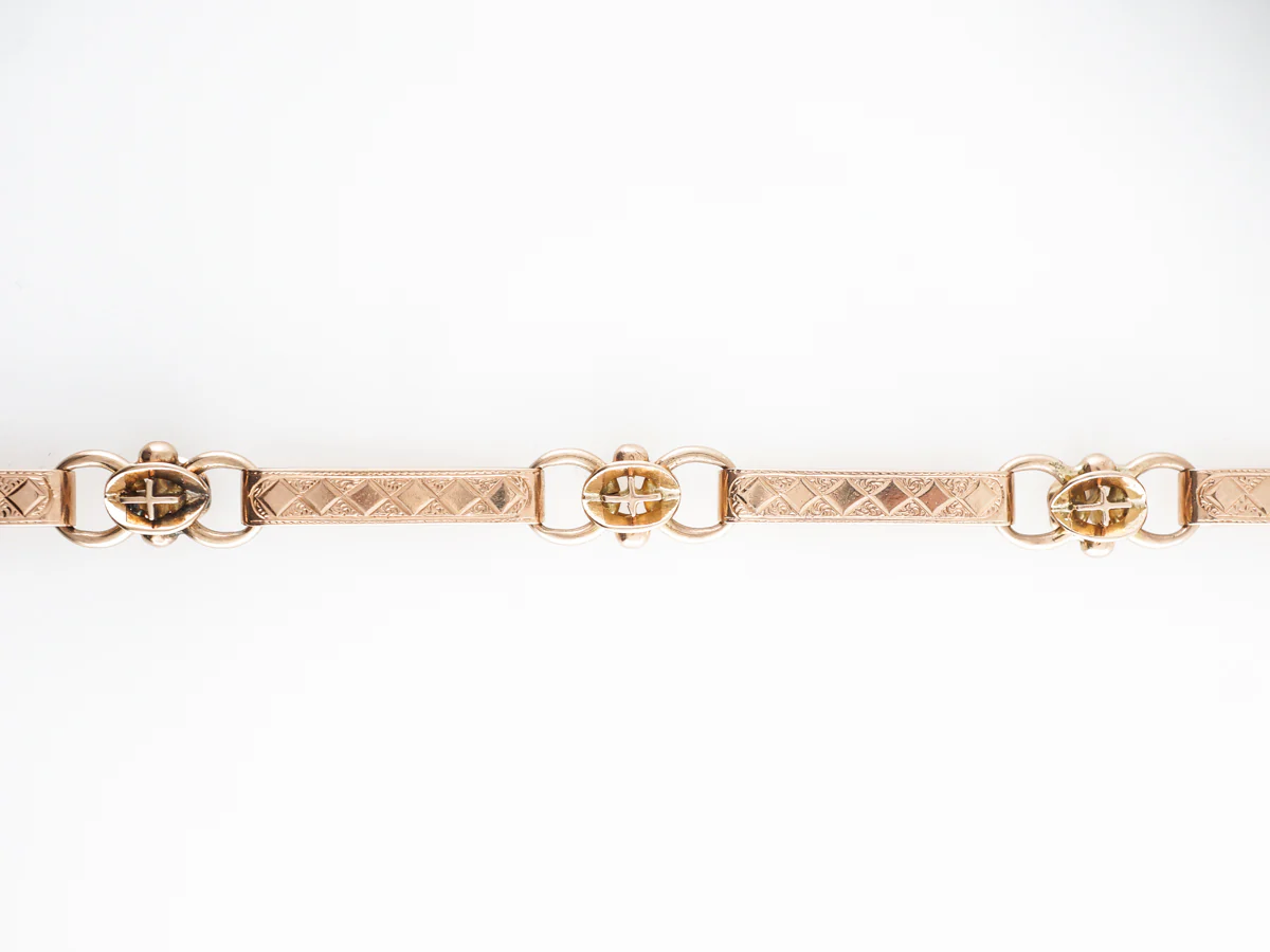 12" Victorian Watch Fob Bracelet in 14k Yellow Gold - Image 4