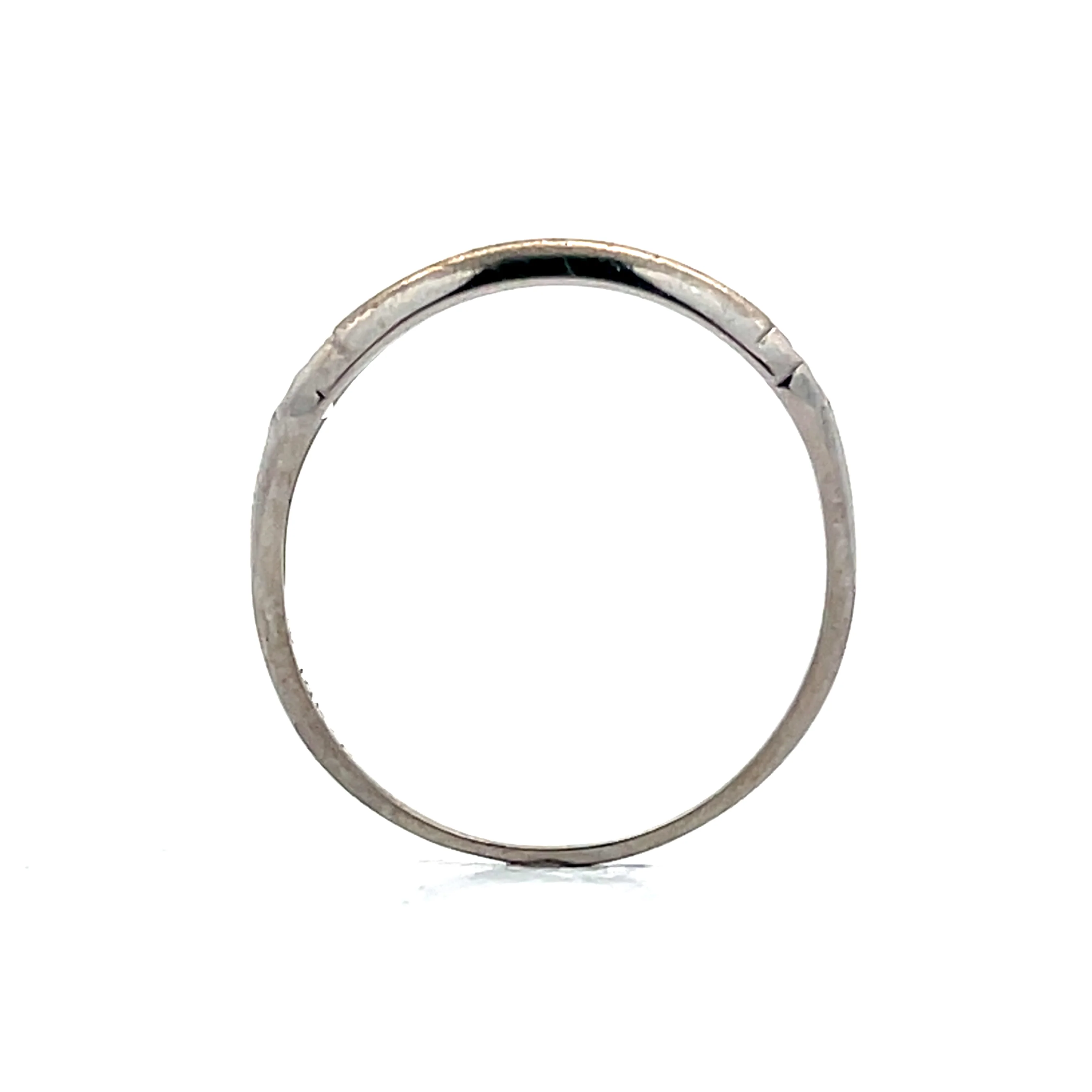 .12 Vintage Deco Diamond Wedding Band in 18k - Image 4
