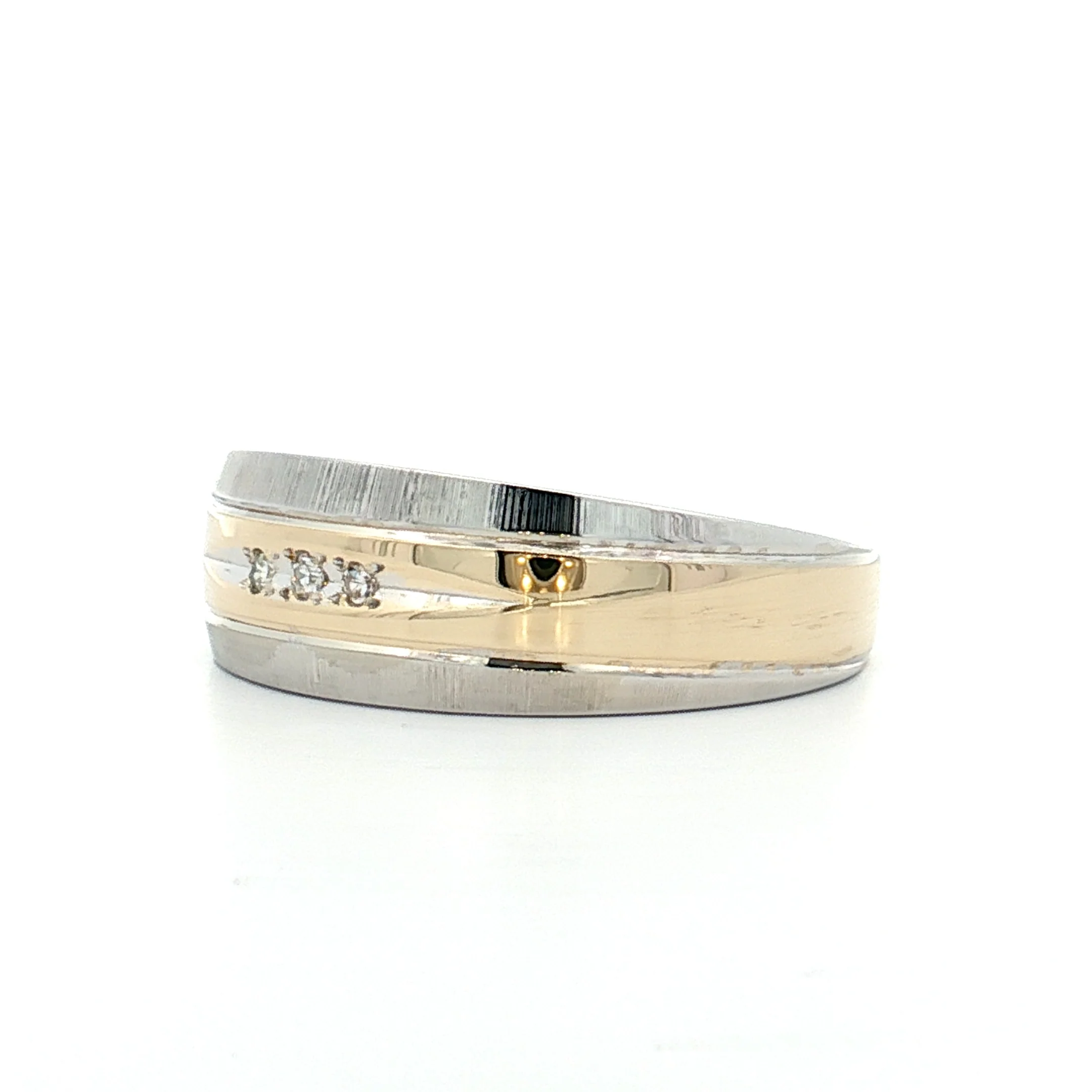 .12 Vintage Mens Diamond Wedding Band Two-Tone 14k - Image 2