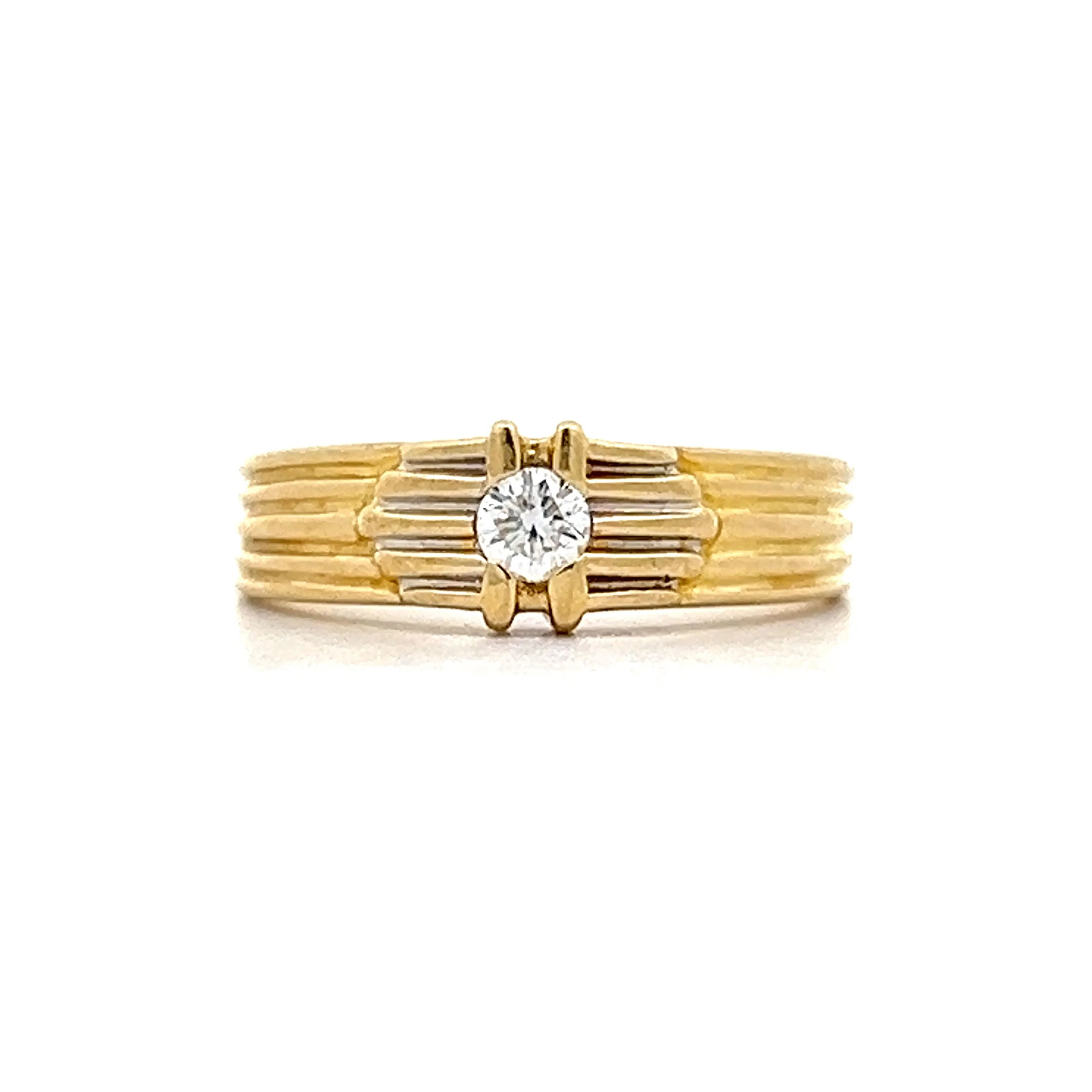 .12 Vintage Mid-Century Diamond Stacking Ring in 18k