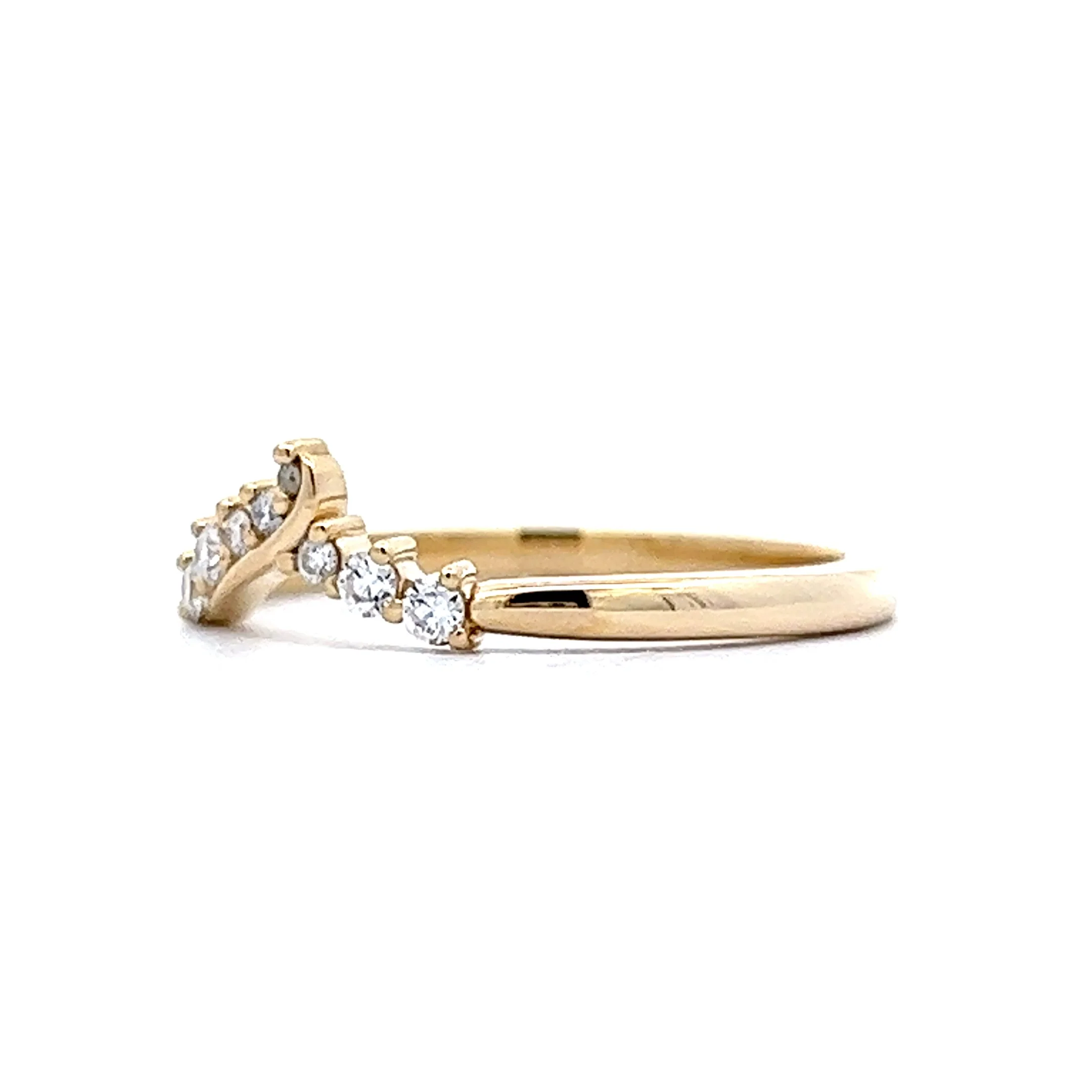Unique Contour Diamond Wedding Band in 14k Yellow Gold - Image 2