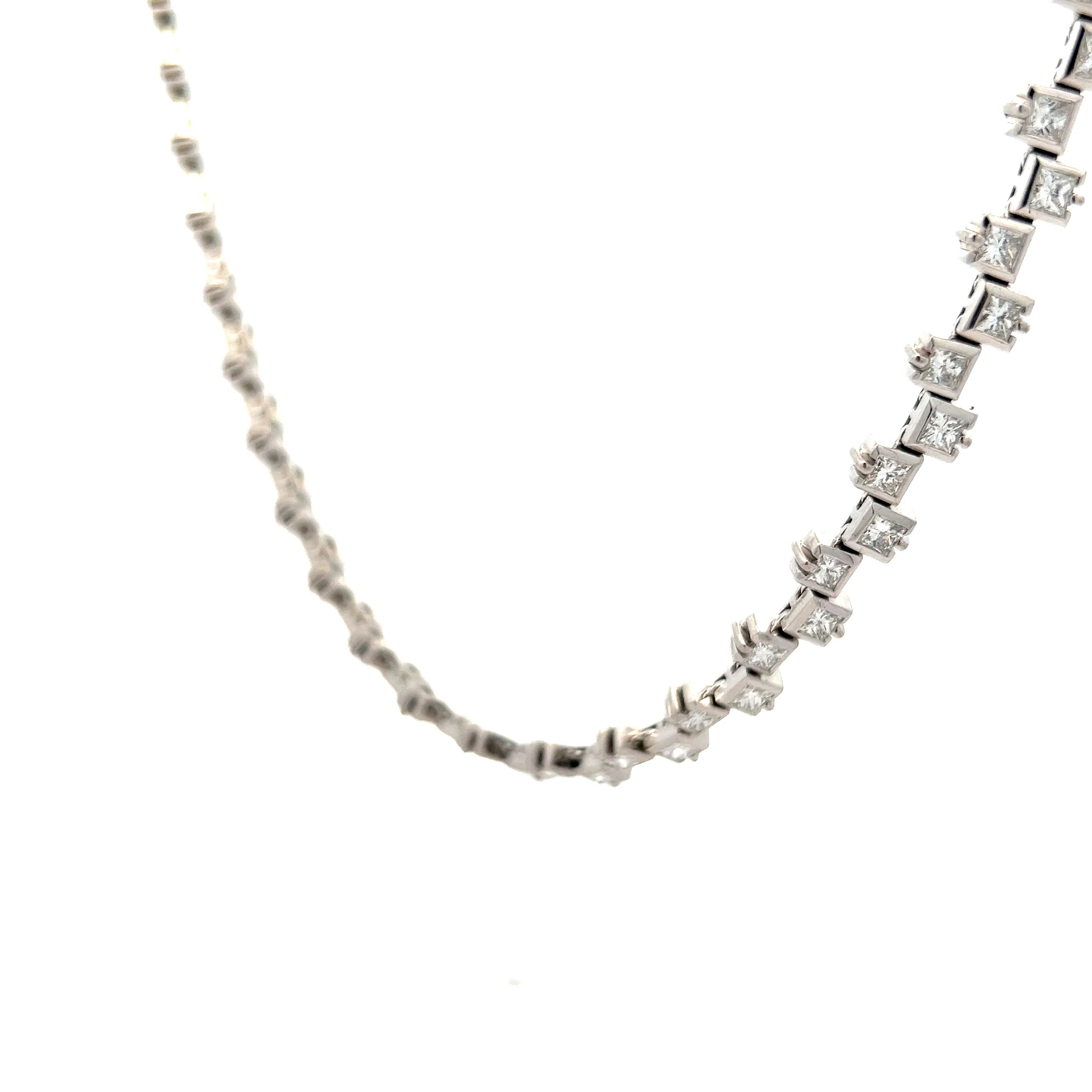 13.32 Neil Joseph Diamond Collar Necklace in 18k White Gold - Image 3
