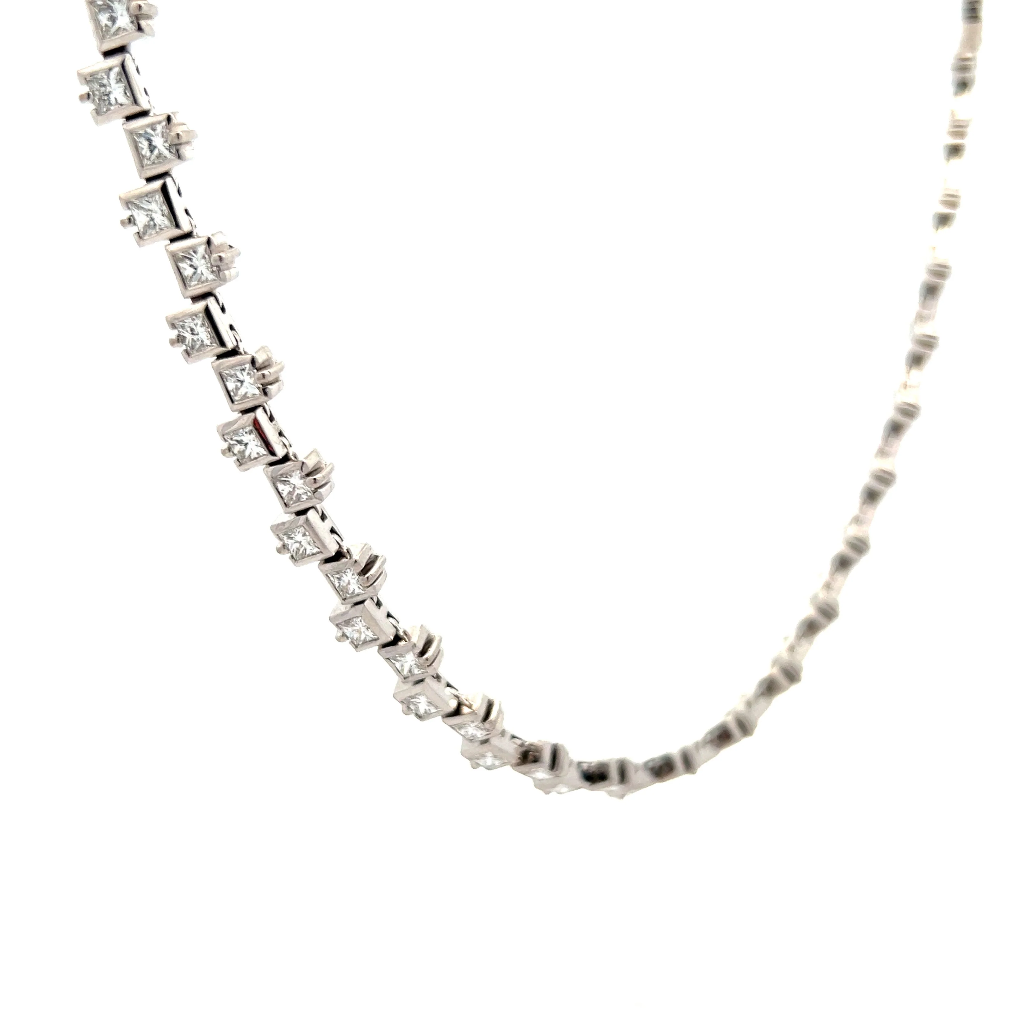 13.32 Neil Joseph Diamond Collar Necklace in 18k White Gold - Image 4