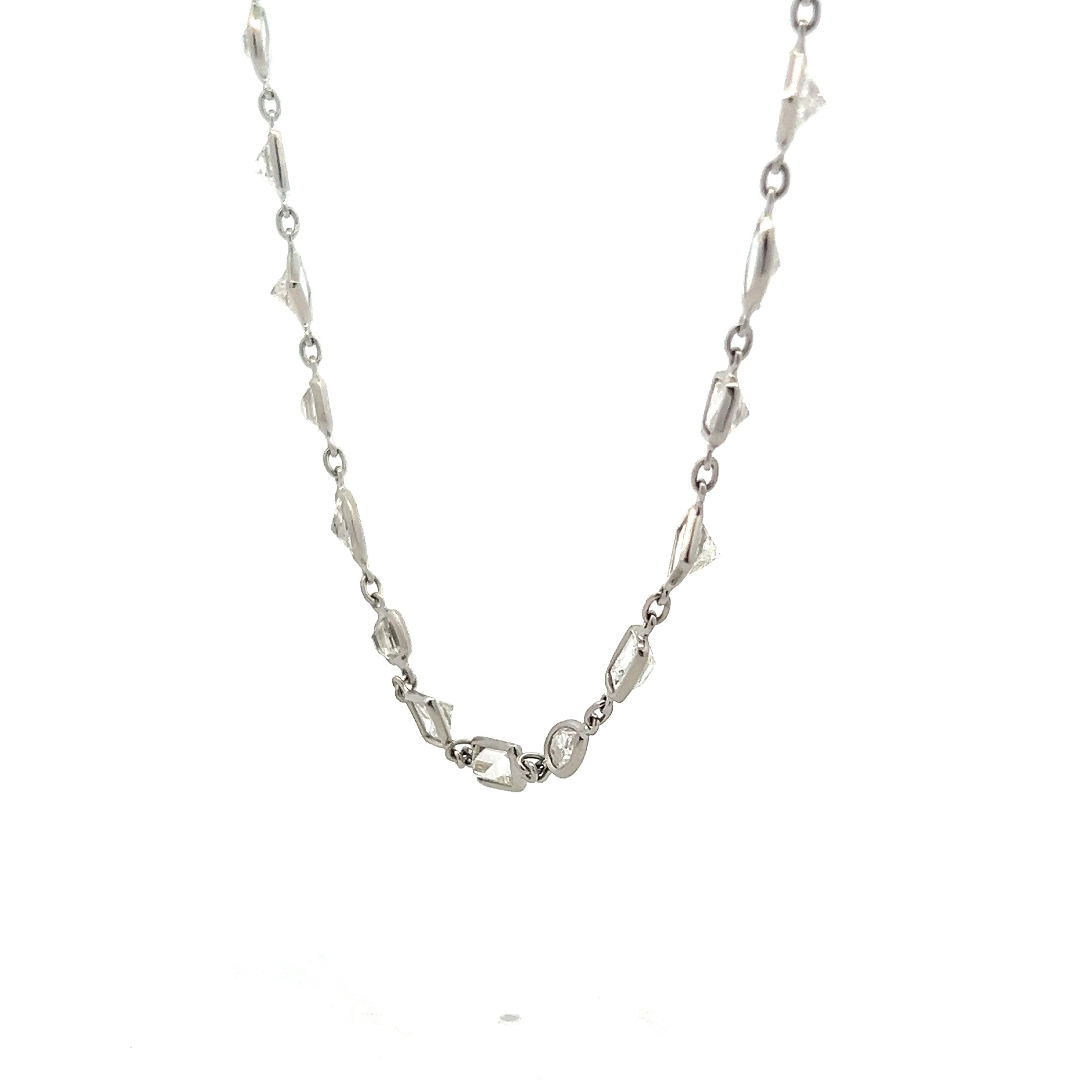 13.54 Multi Cut Diamond Necklace in Platinum - Image 2