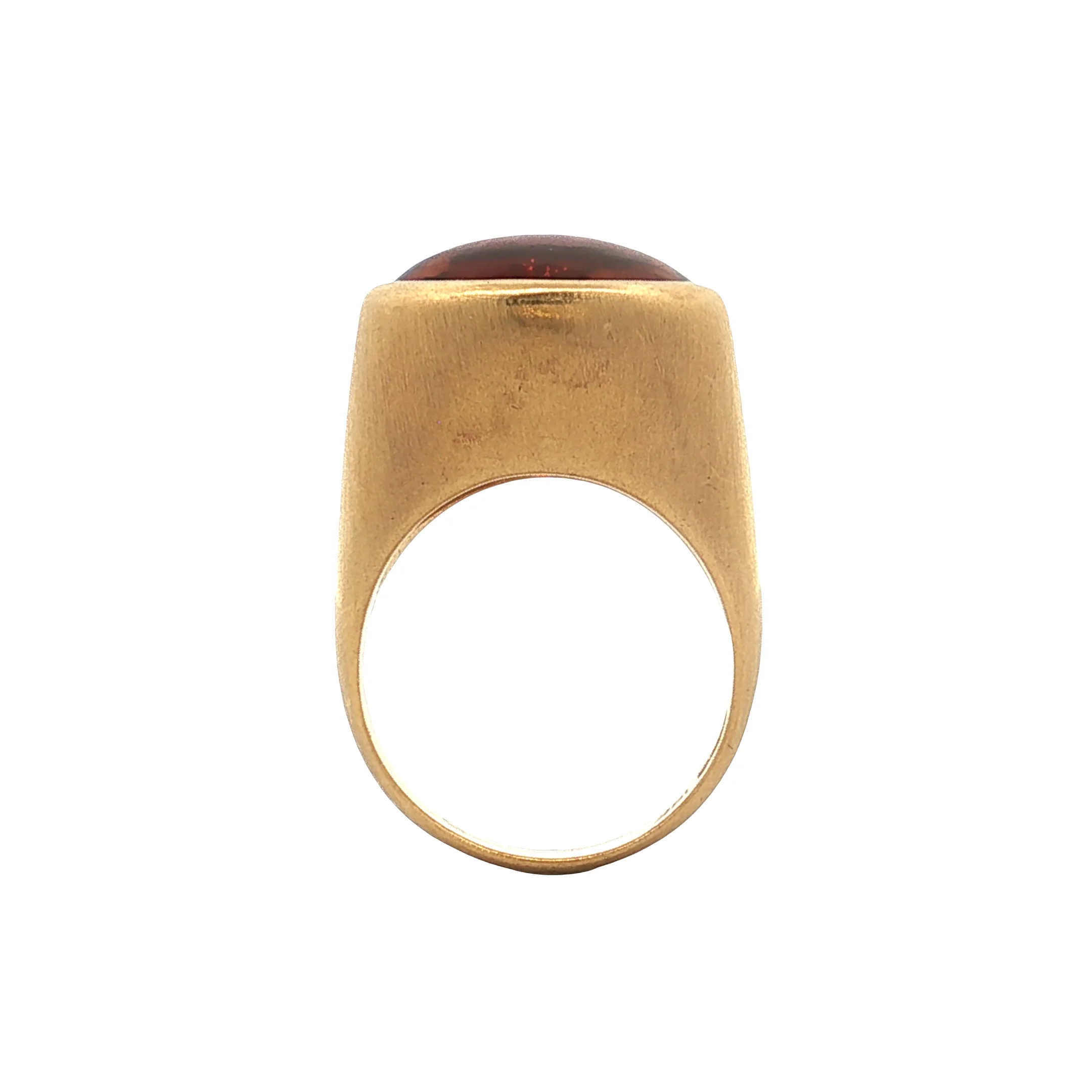 13.60 Cabochon Citrine Cocktail Ring 18k Yellow Gold - Image 4