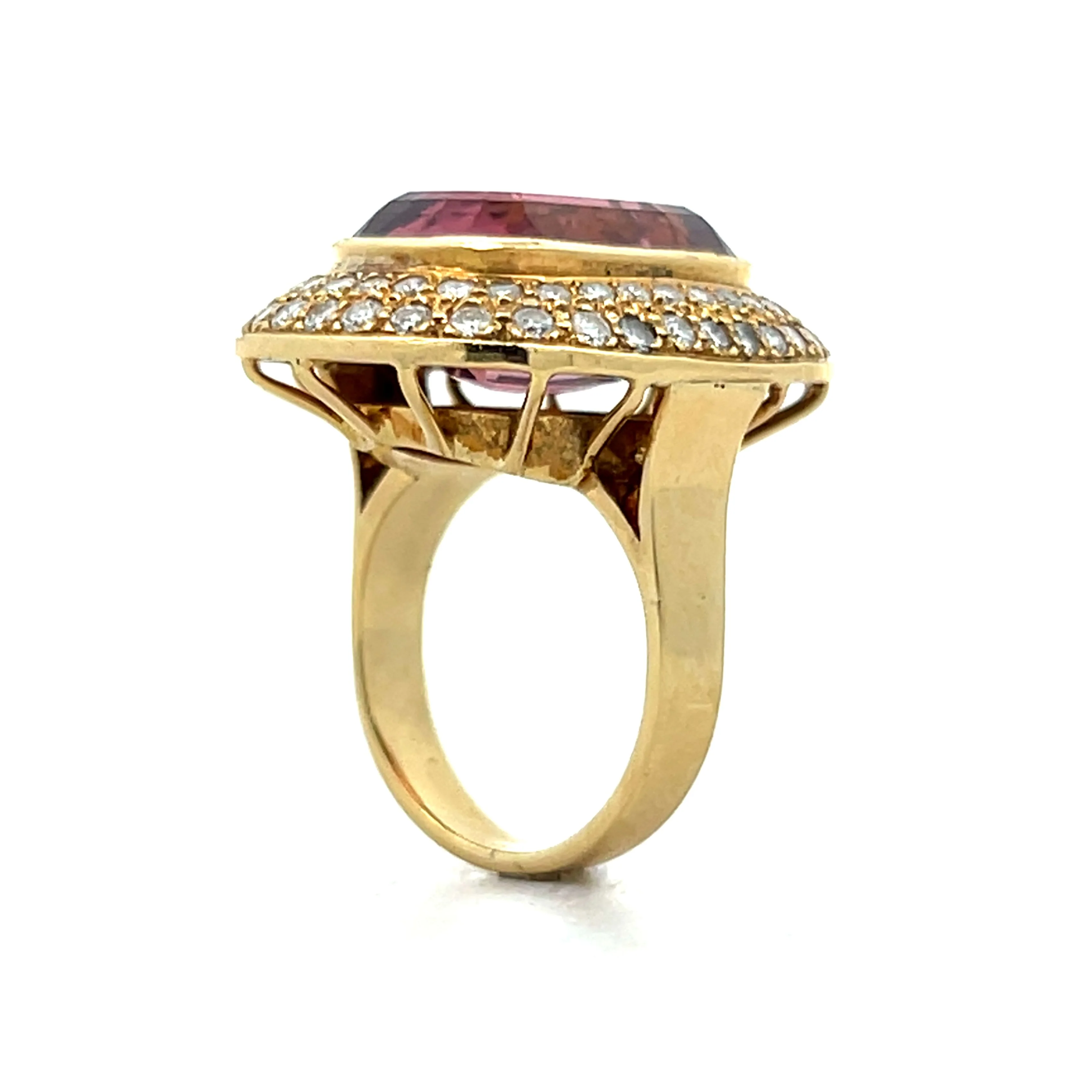 13.70 Oval Tourmaline Cocktail Ring in 18k Yellow Gold - Image 5