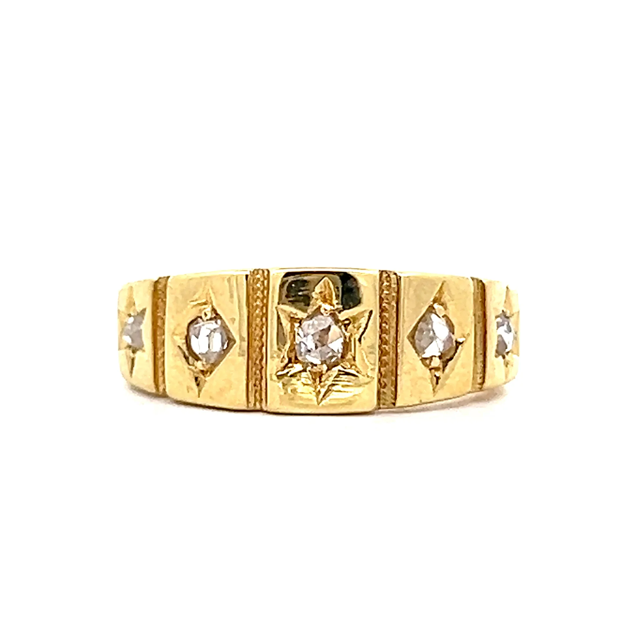 .13 Antique Victorian Rose Cut Diamond Ring in 18k
