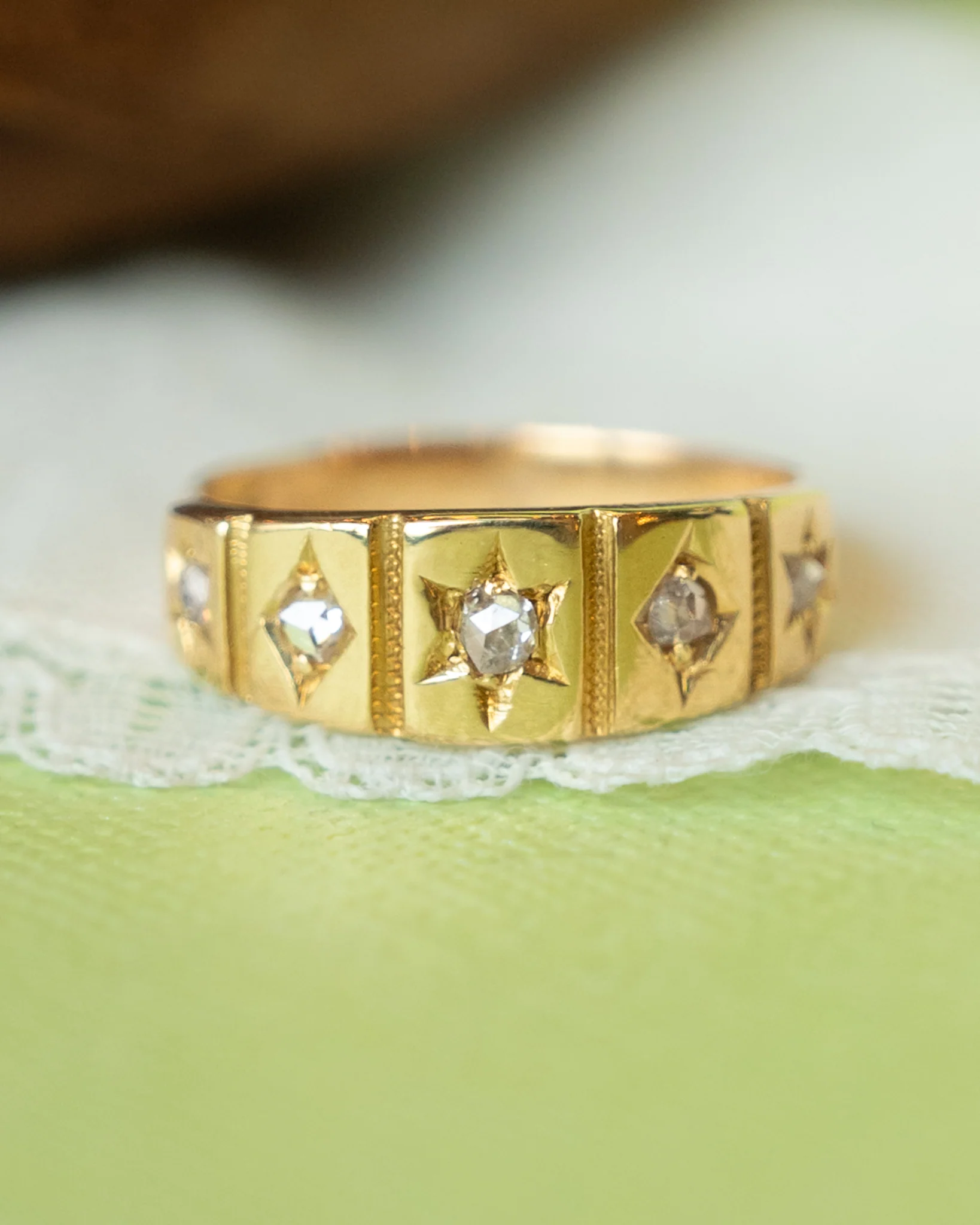 .13 Antique Victorian Rose Cut Diamond Ring in 18k - Image 6