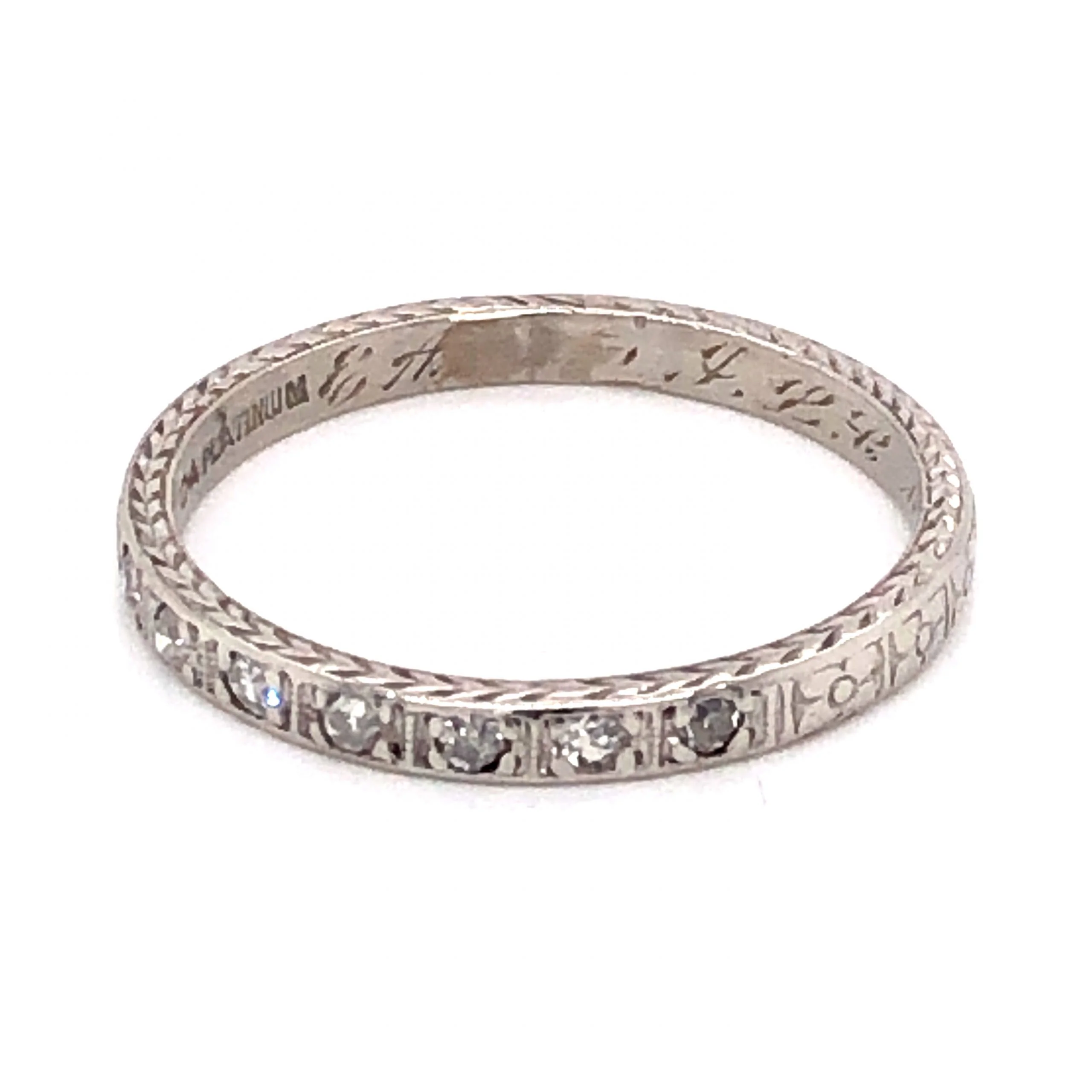 .13 Art Deco Diamond Wedding Band in Platinum - Image 3