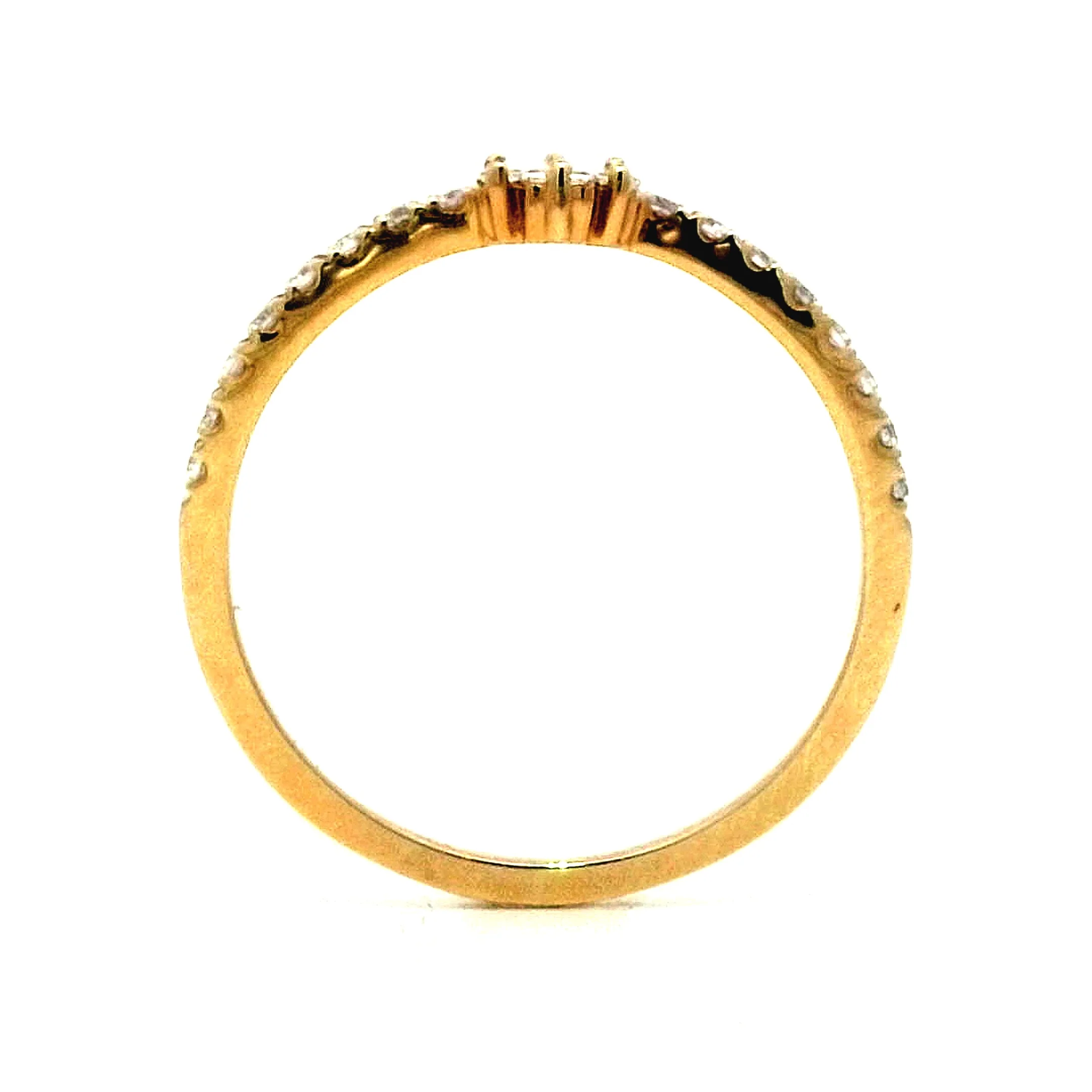 .13 Baguette Three Stone Stacking Ring in 14k Yellow Gold - Image 4