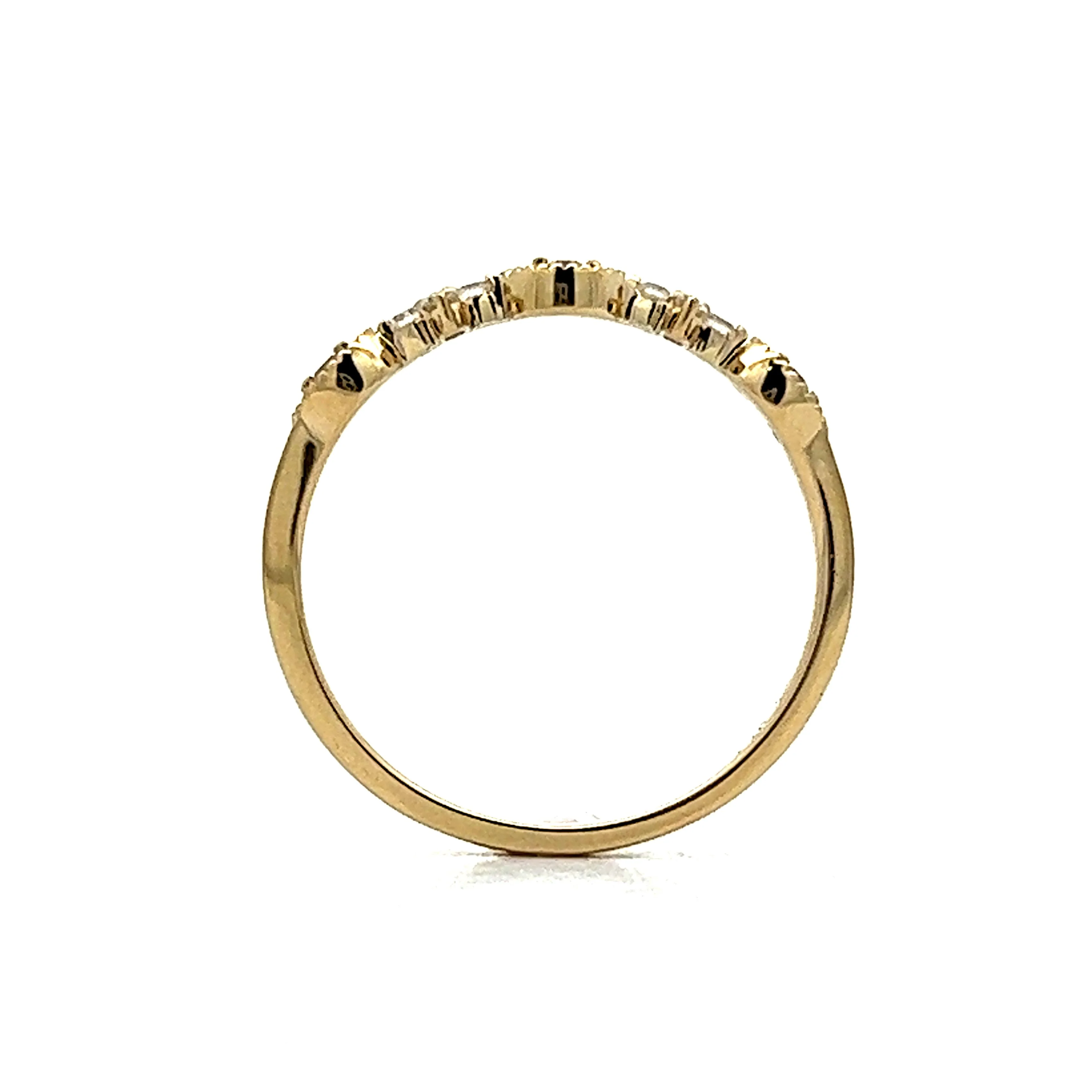 .13 Diamond Milgrain Wedding Band 14k Yellow Gold - Image 4