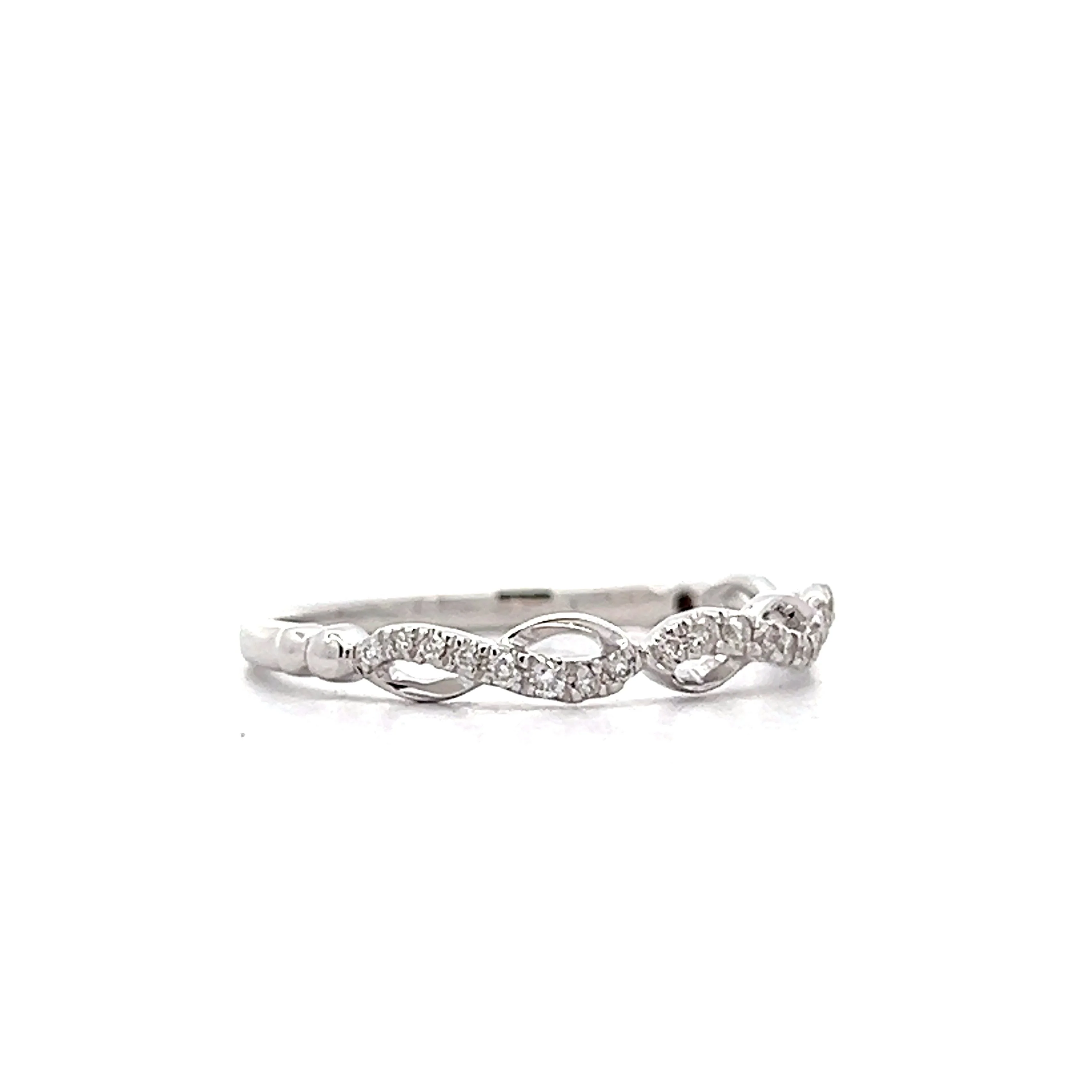 .13 Diamond Ribbon Wedding Band in 14k White Gold - Image 3