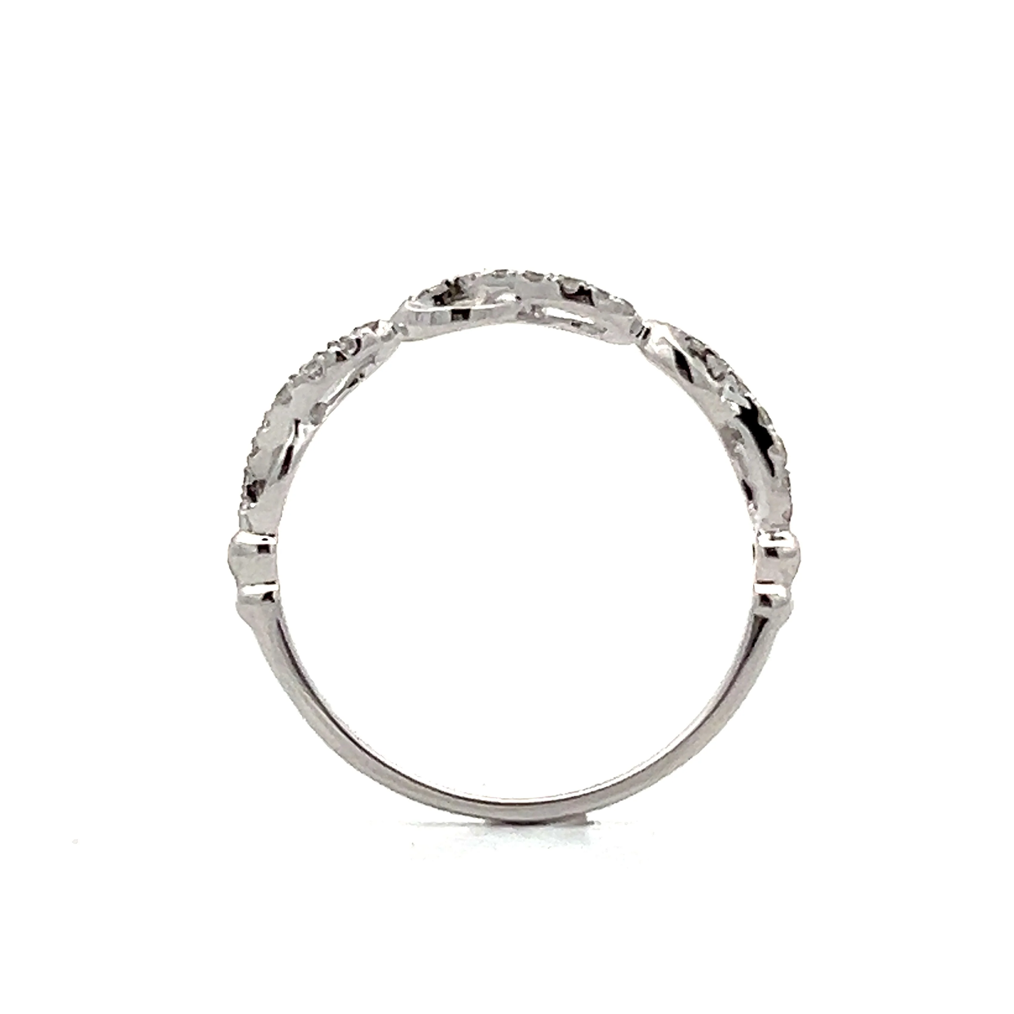 .13 Diamond Ribbon Wedding Band in 14k White Gold - Image 4