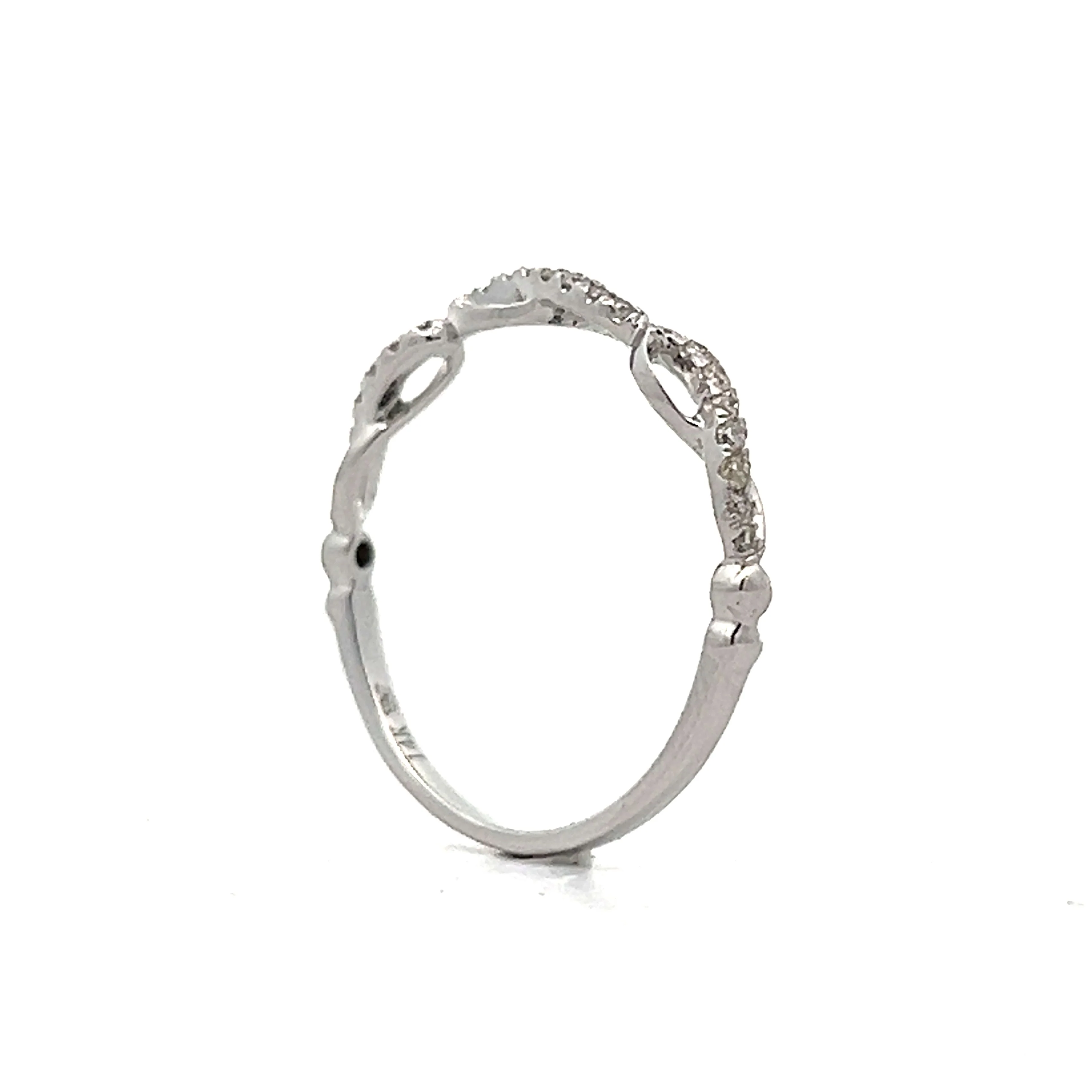 .13 Diamond Ribbon Wedding Band in 14k White Gold - Image 5
