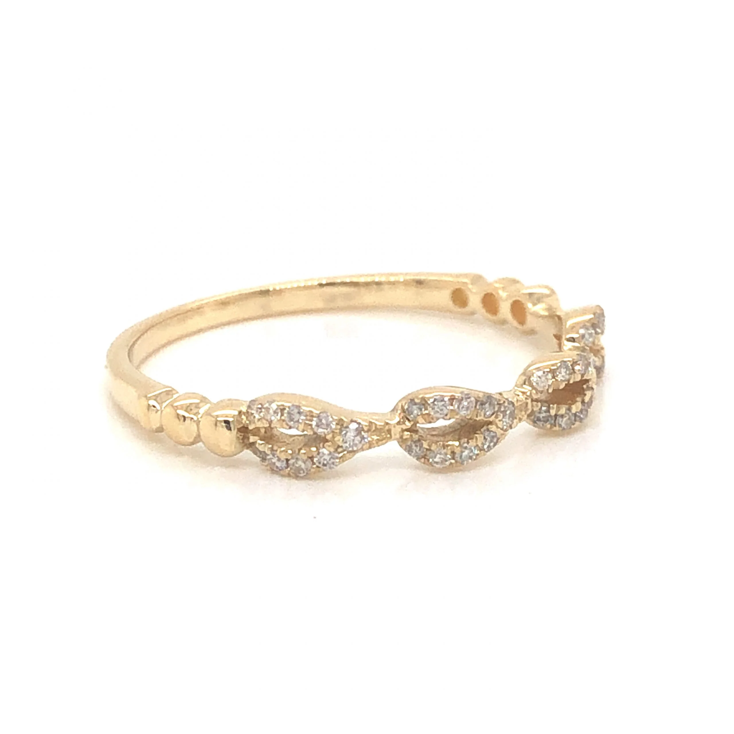 .13 Pave Diamond Wedding Band in 14k Yellow Gold - Image 3