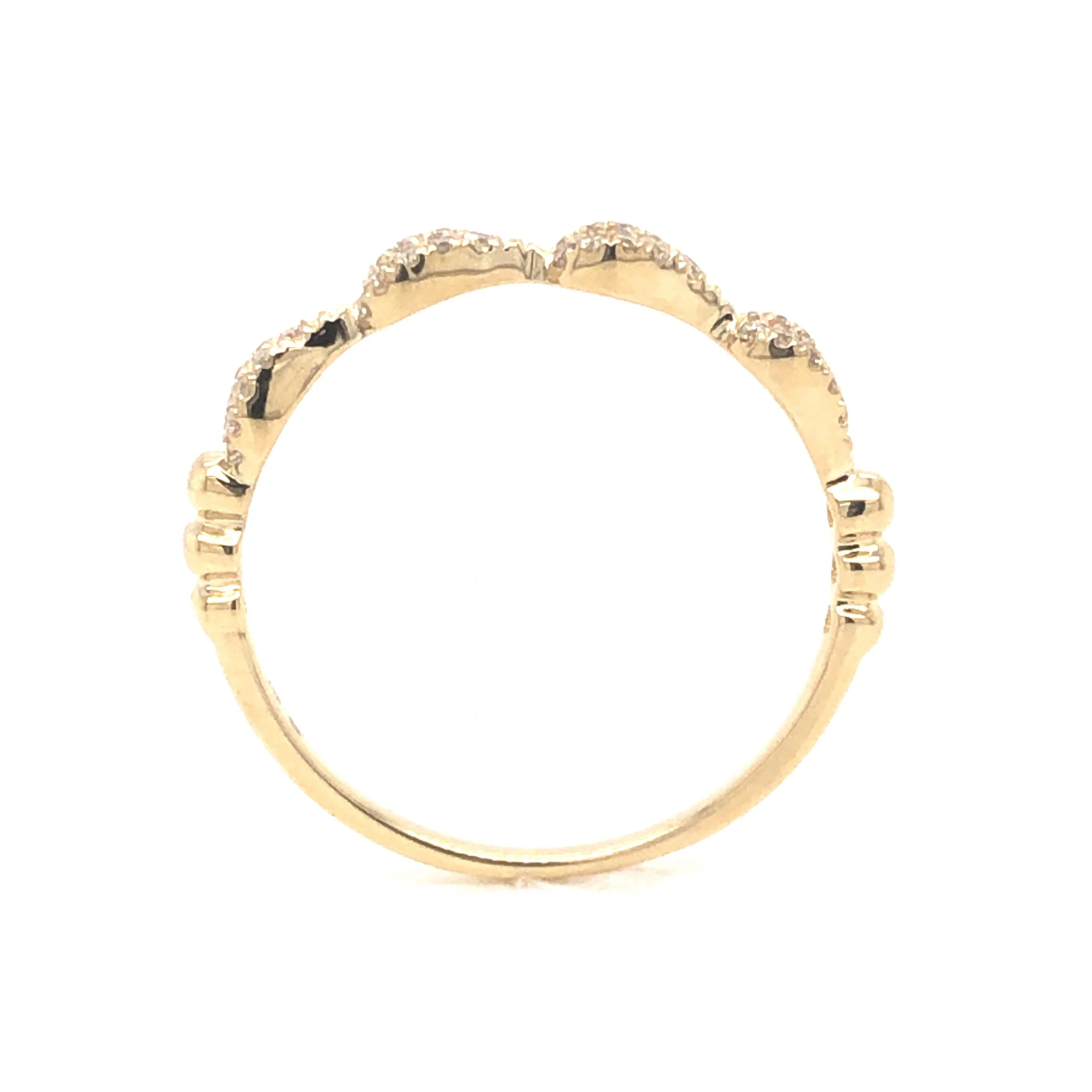 .13 Pave Diamond Wedding Band in 14k Yellow Gold - Image 4