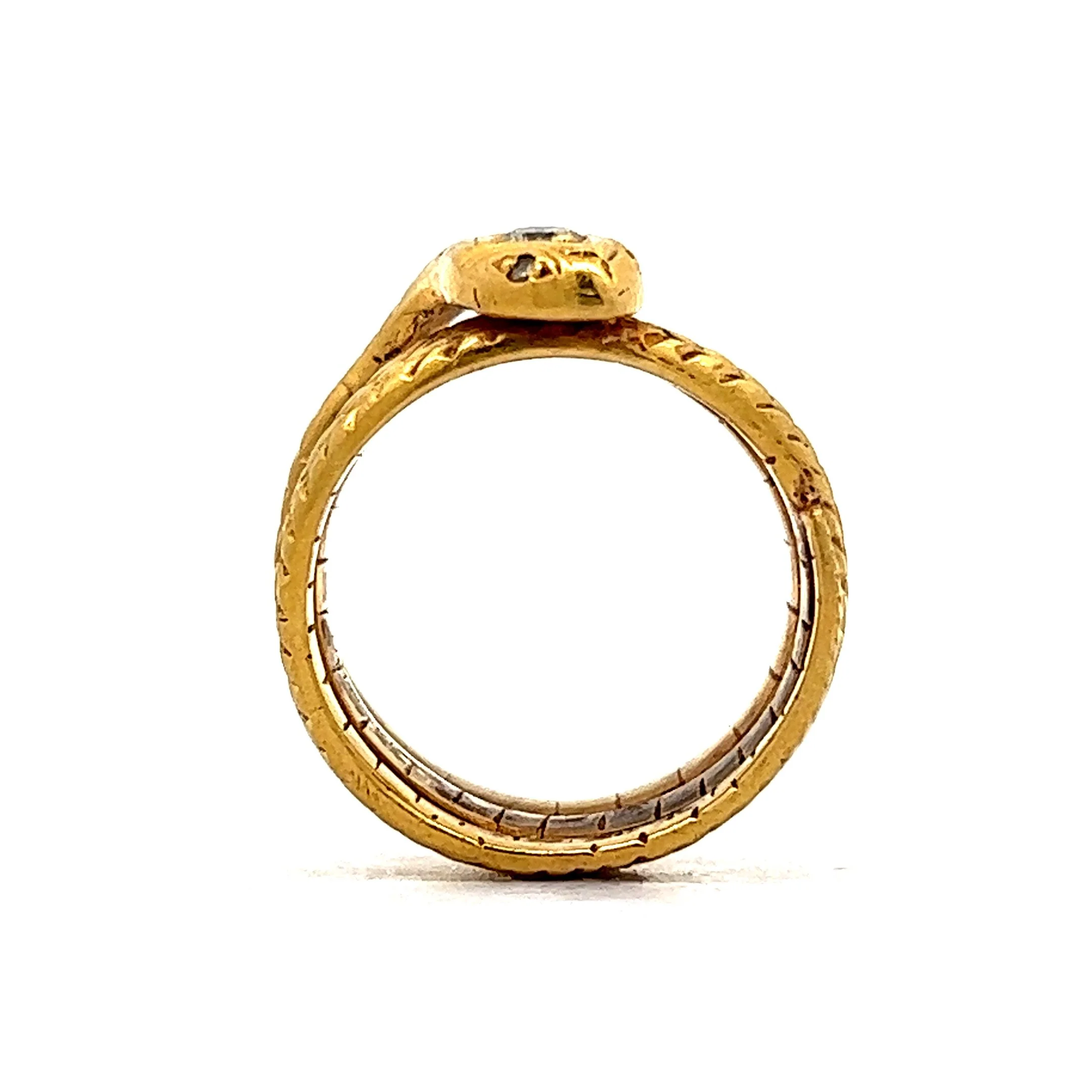Vintage Diamond Snake Ring in 18k Yellow Gold - Image 4