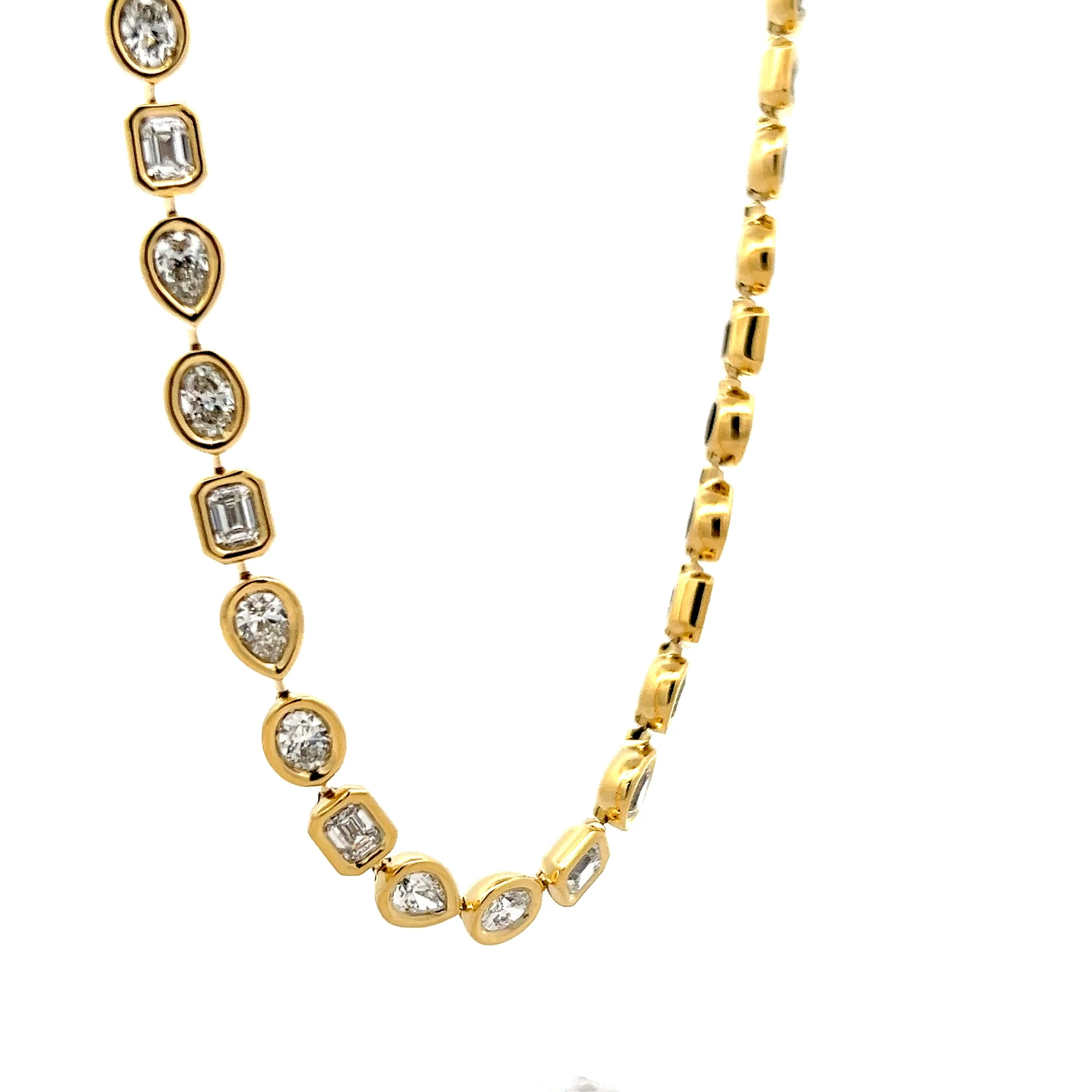 14.44 Mixed Diamond Cut Necklace in 18k Yellow Gold - Image 3