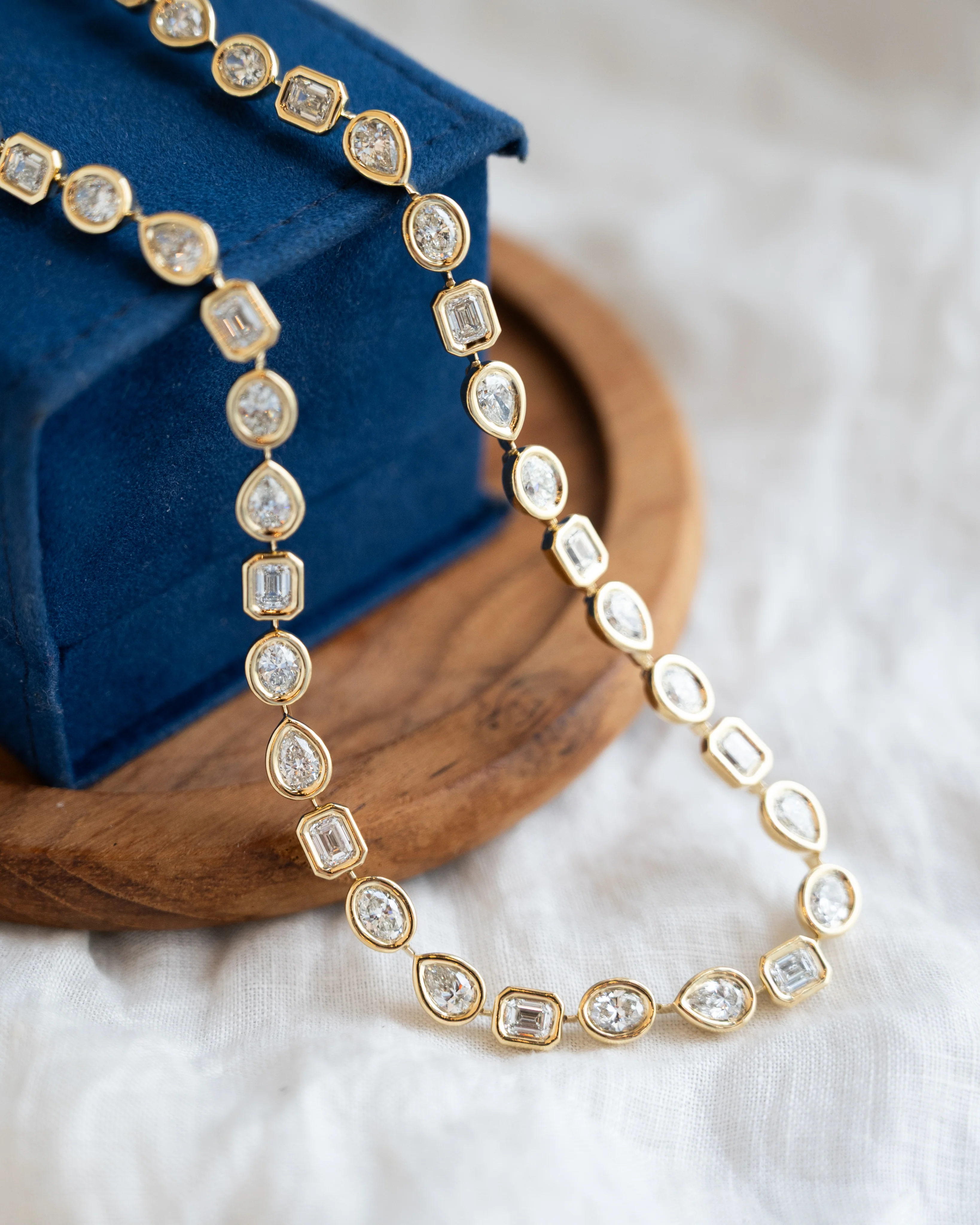 14.44 Mixed Diamond Cut Necklace in 18k Yellow Gold - Image 5