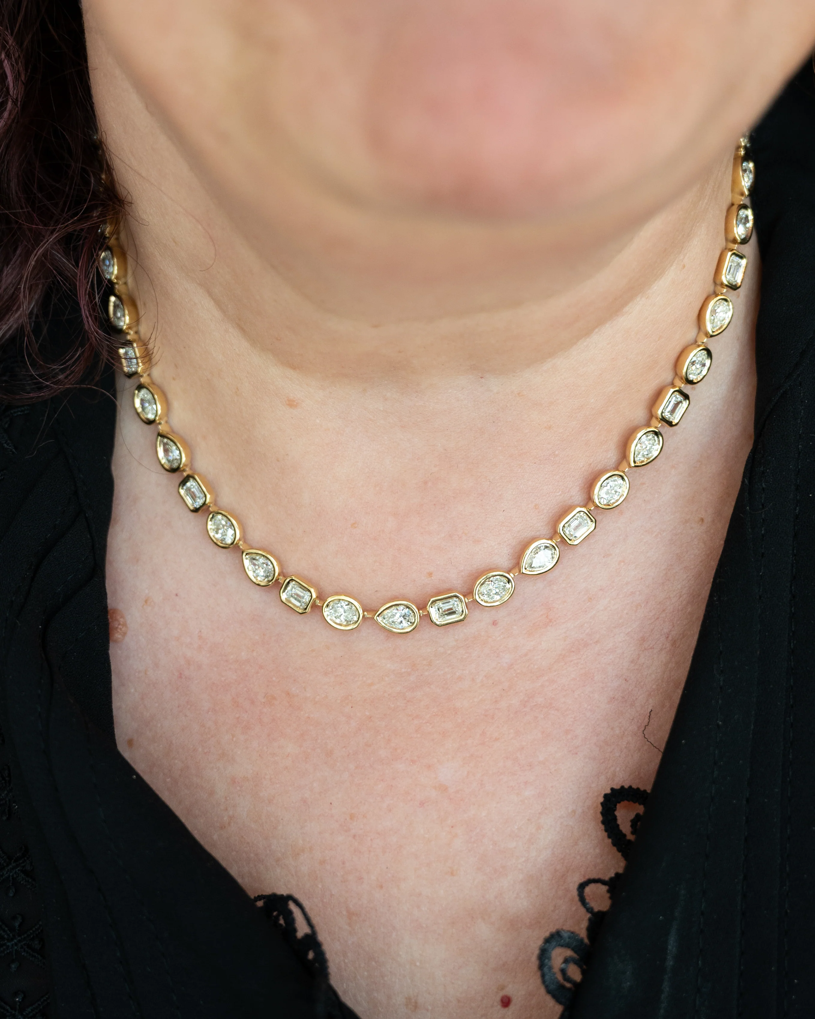 14.44 Mixed Diamond Cut Necklace in 18k Yellow Gold - Image 6