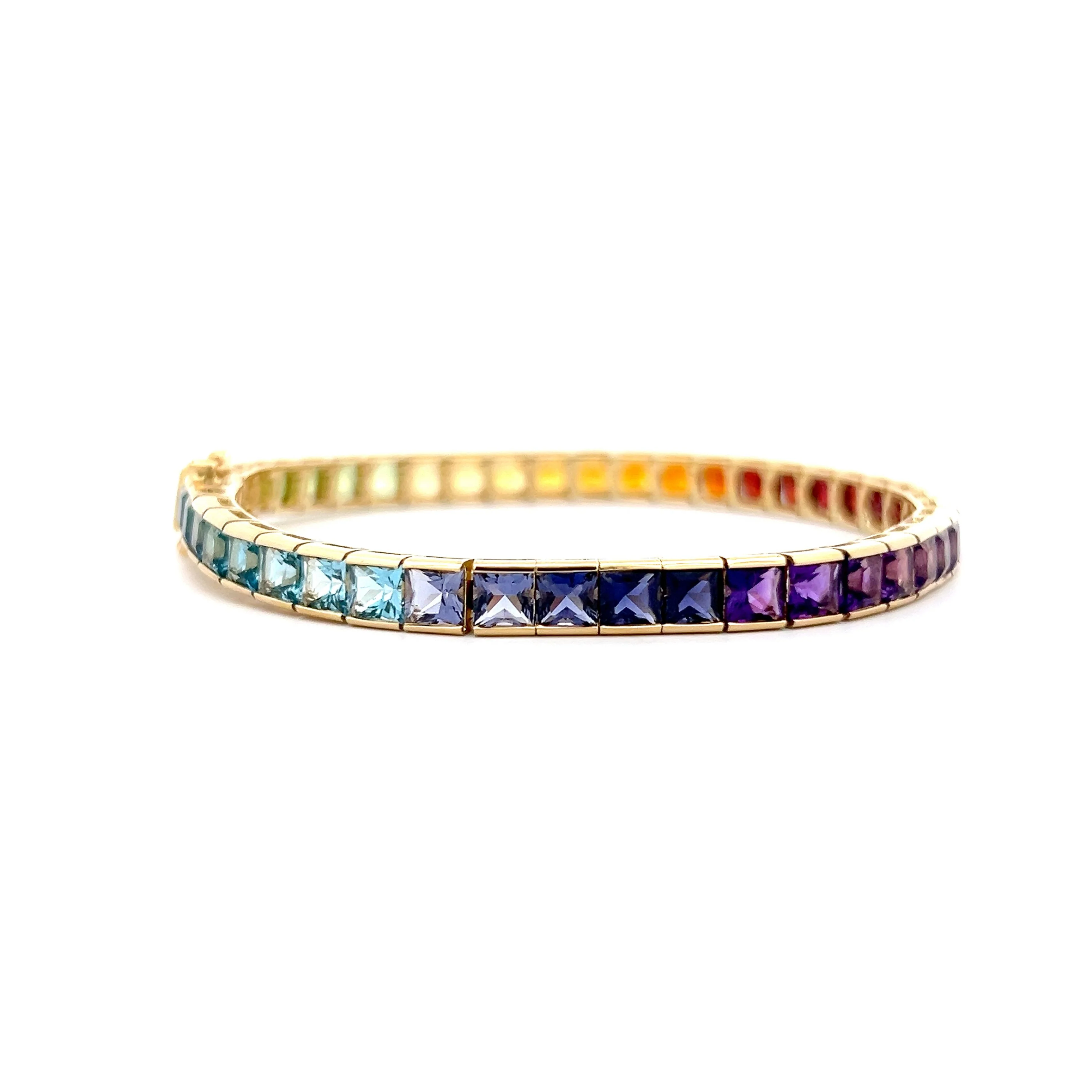 14.70 Rainbow Multi-Gemstone Bracelet in 18k Yellow Gold - Image 3