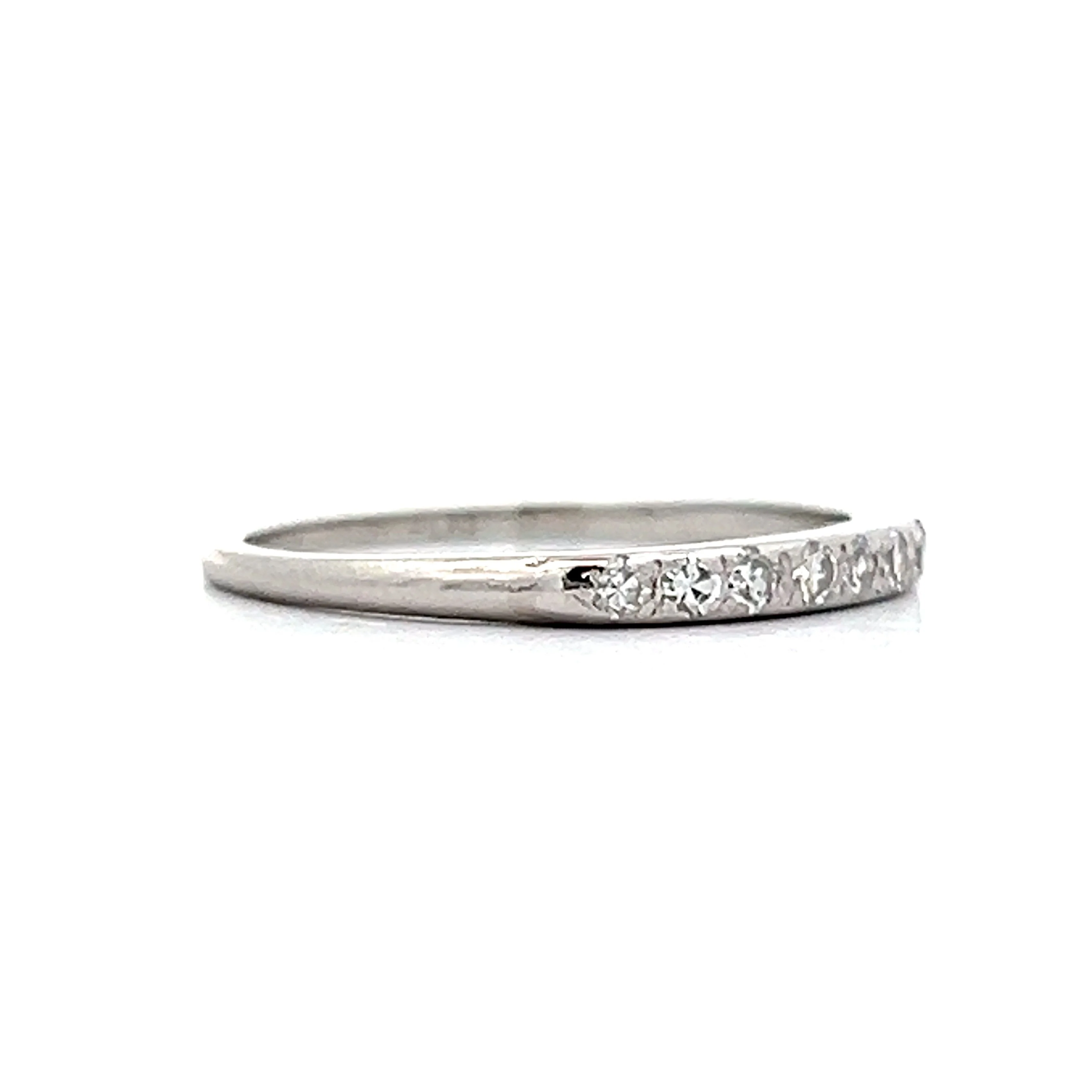 .14 Antique Deco Single Cut Diamond Band in Platinum - Image 3