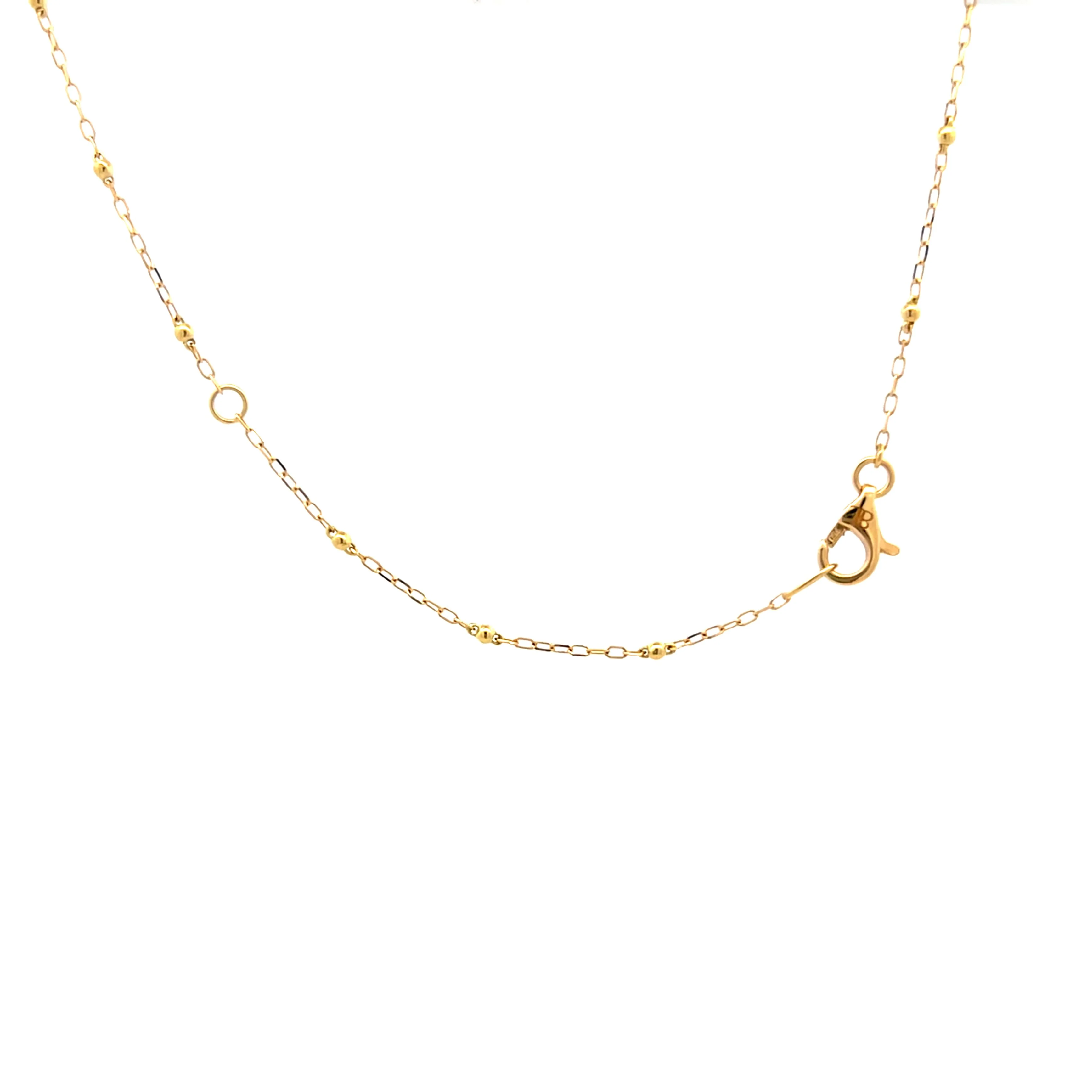 .14 Diamond Beaded Bar Pendant in 18k Yellow Gold - Image 4