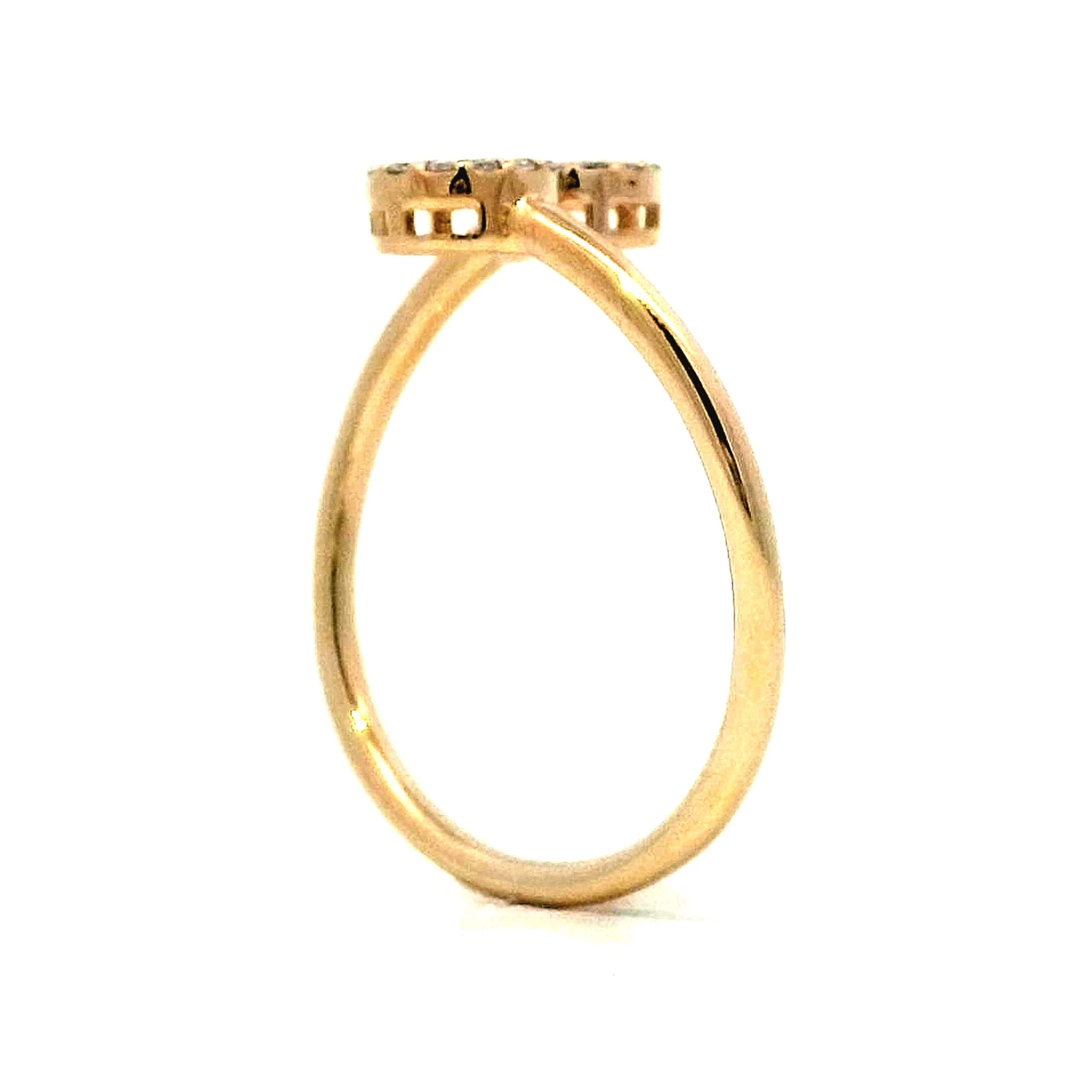 .14 Pave Diamond Toi Et Moi Ring in 14k Yellow Gold - Image 4