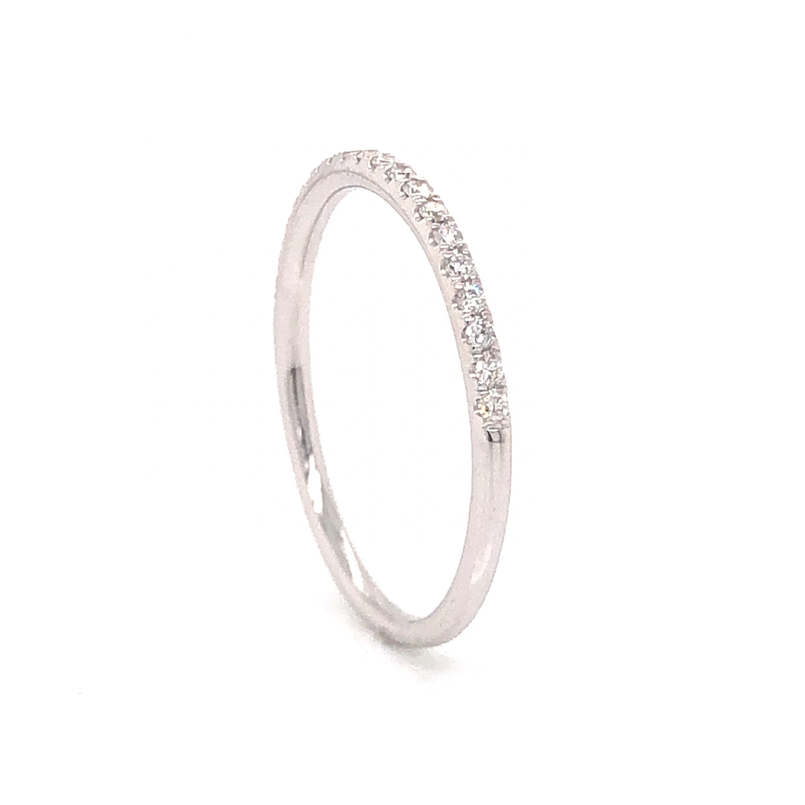 .14 Half-Eternity Diamond Wedding Band in 14k White Gold - Image 4