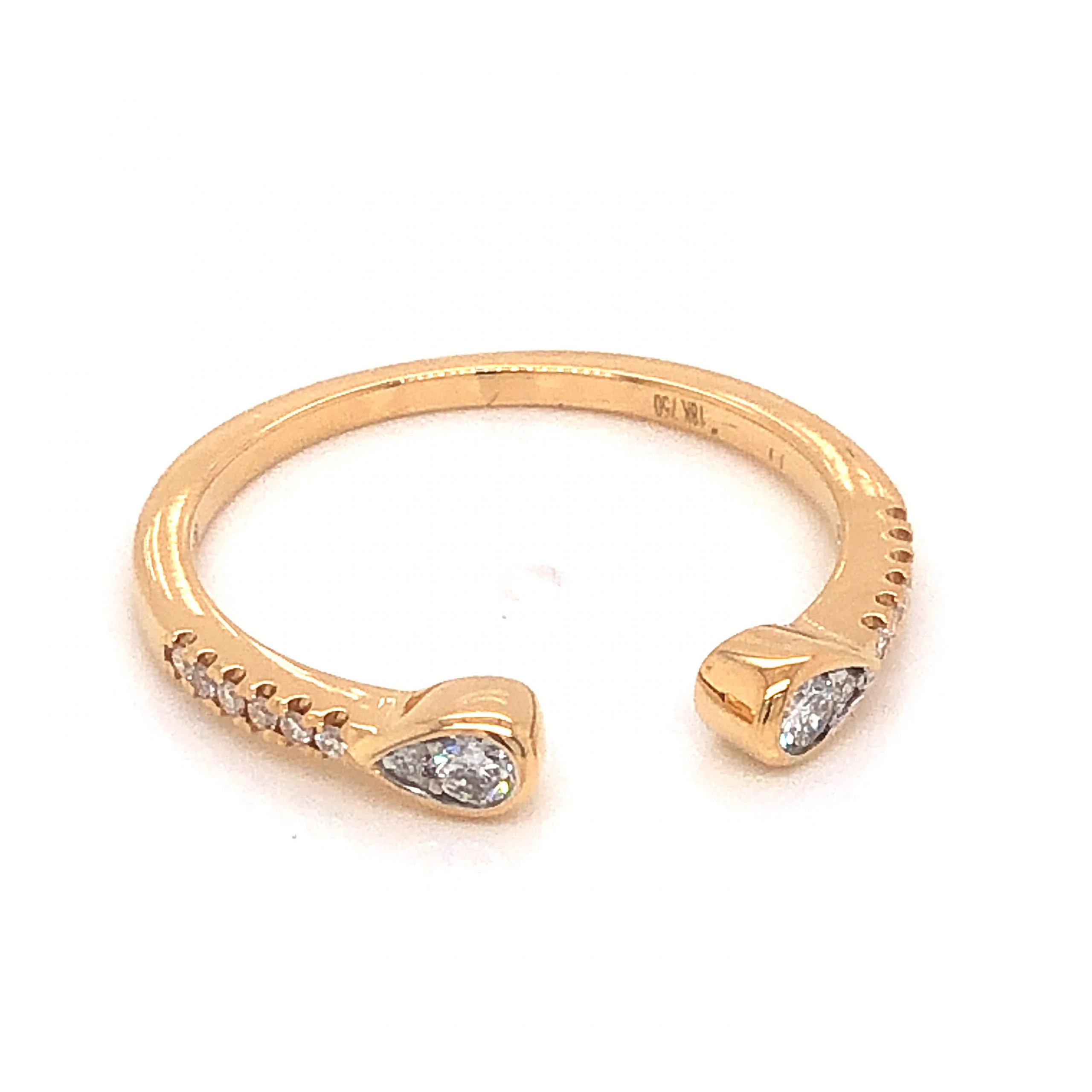 .14 Open Diamond Wedding Band in 18k Yellow Gold - Image 3