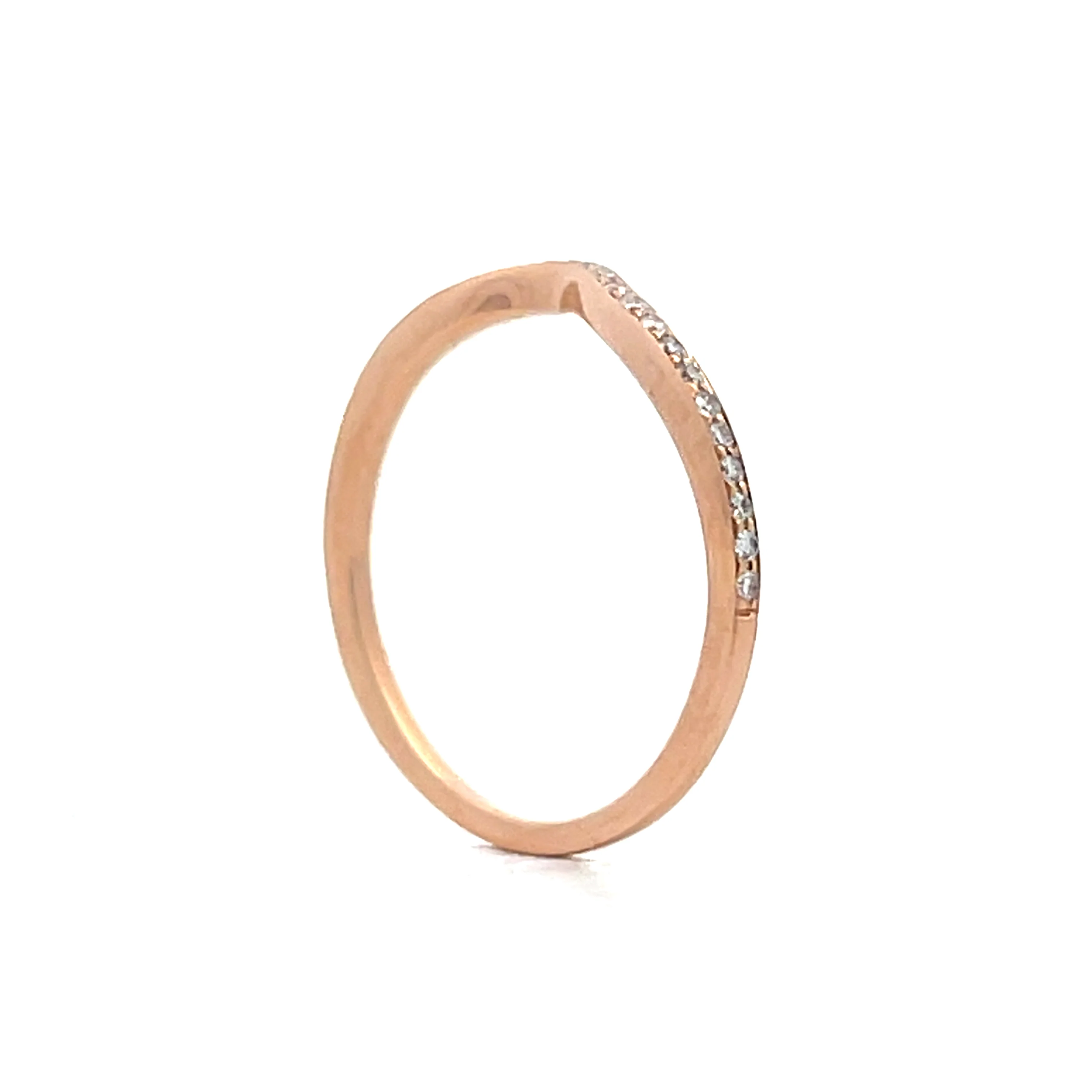 .14 Round Brilliant Diamond Contour Band in 14k - Image 5