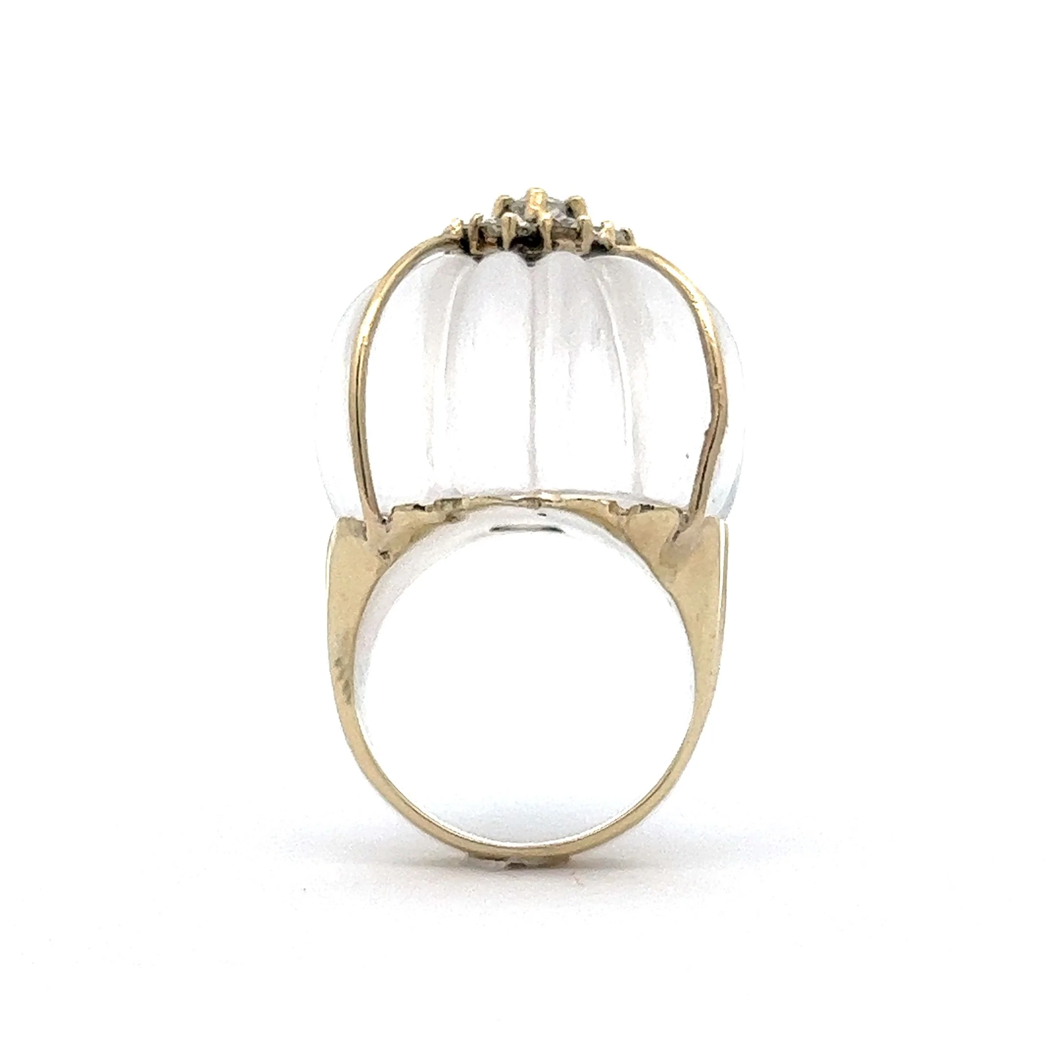 .64 Diamond & Rock Crystal Cocktail Ring in 14k Yellow Gold - Image 4