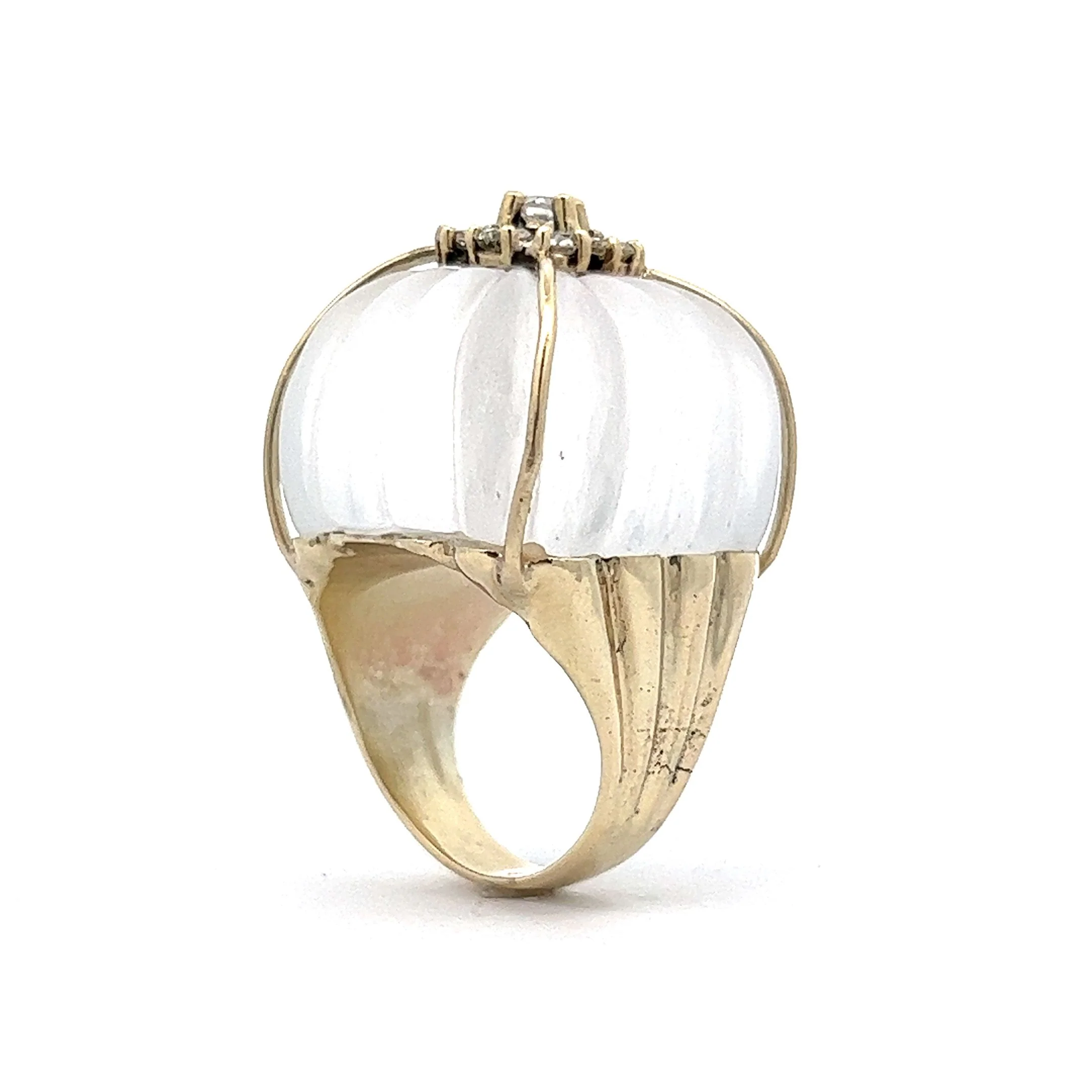 .64 Diamond & Rock Crystal Cocktail Ring in 14k Yellow Gold - Image 5
