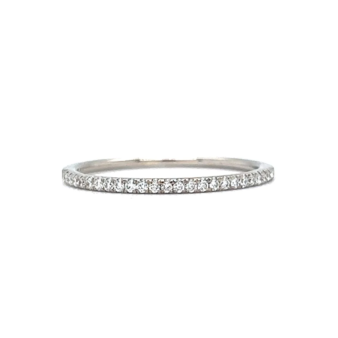 .14 Thin Diamond Wedding Band in 18k White Gold
