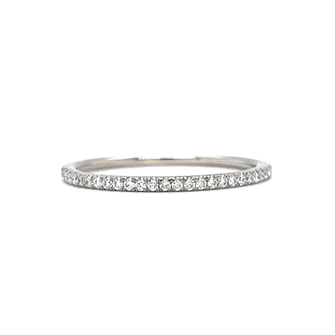 .14 Thin Diamond Wedding Band in 18k White Gold - Image 2