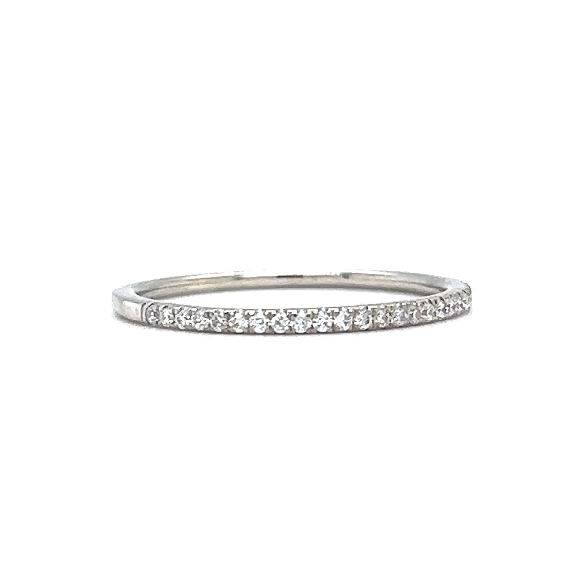 .14 Thin Diamond Wedding Band in 18k White Gold - Image 3