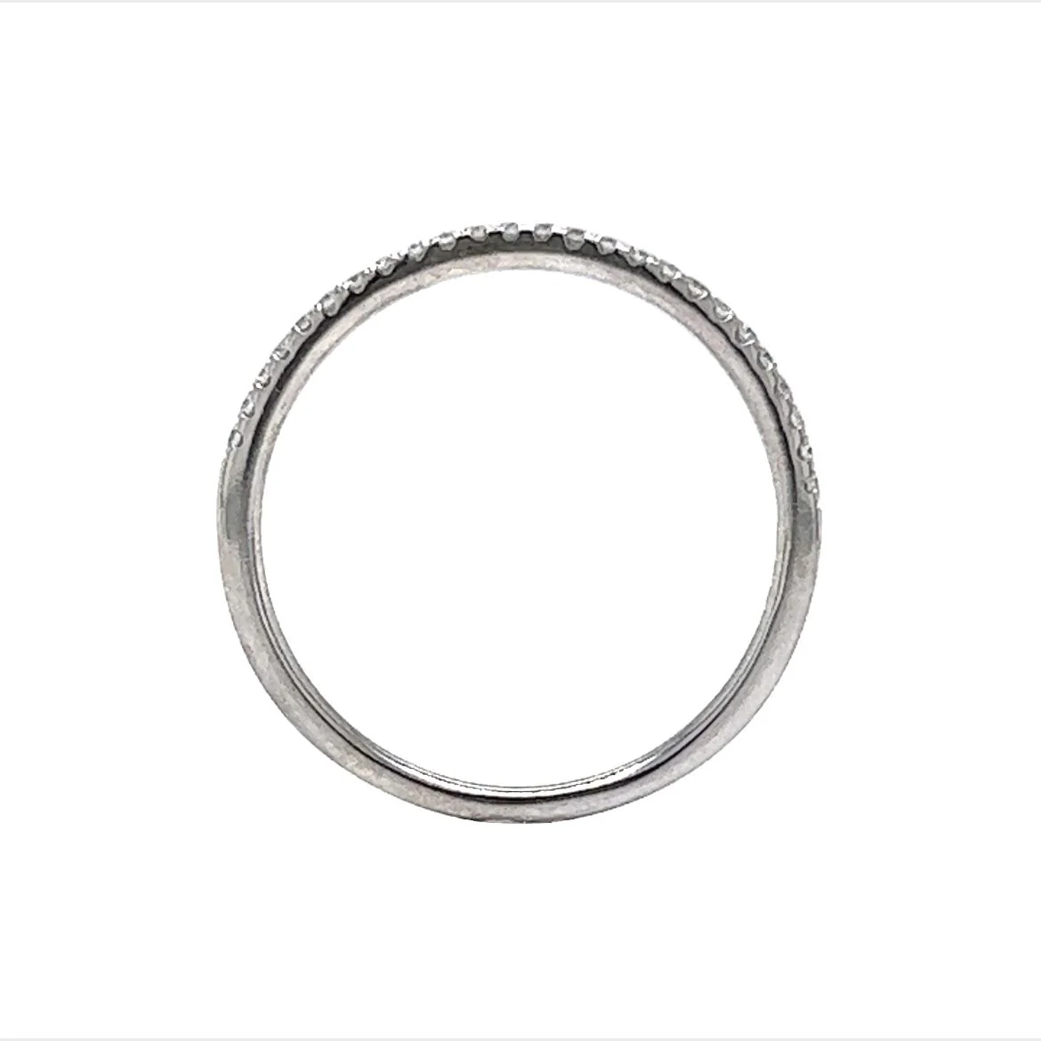 .14 Thin Diamond Wedding Band in 18k White Gold - Image 4