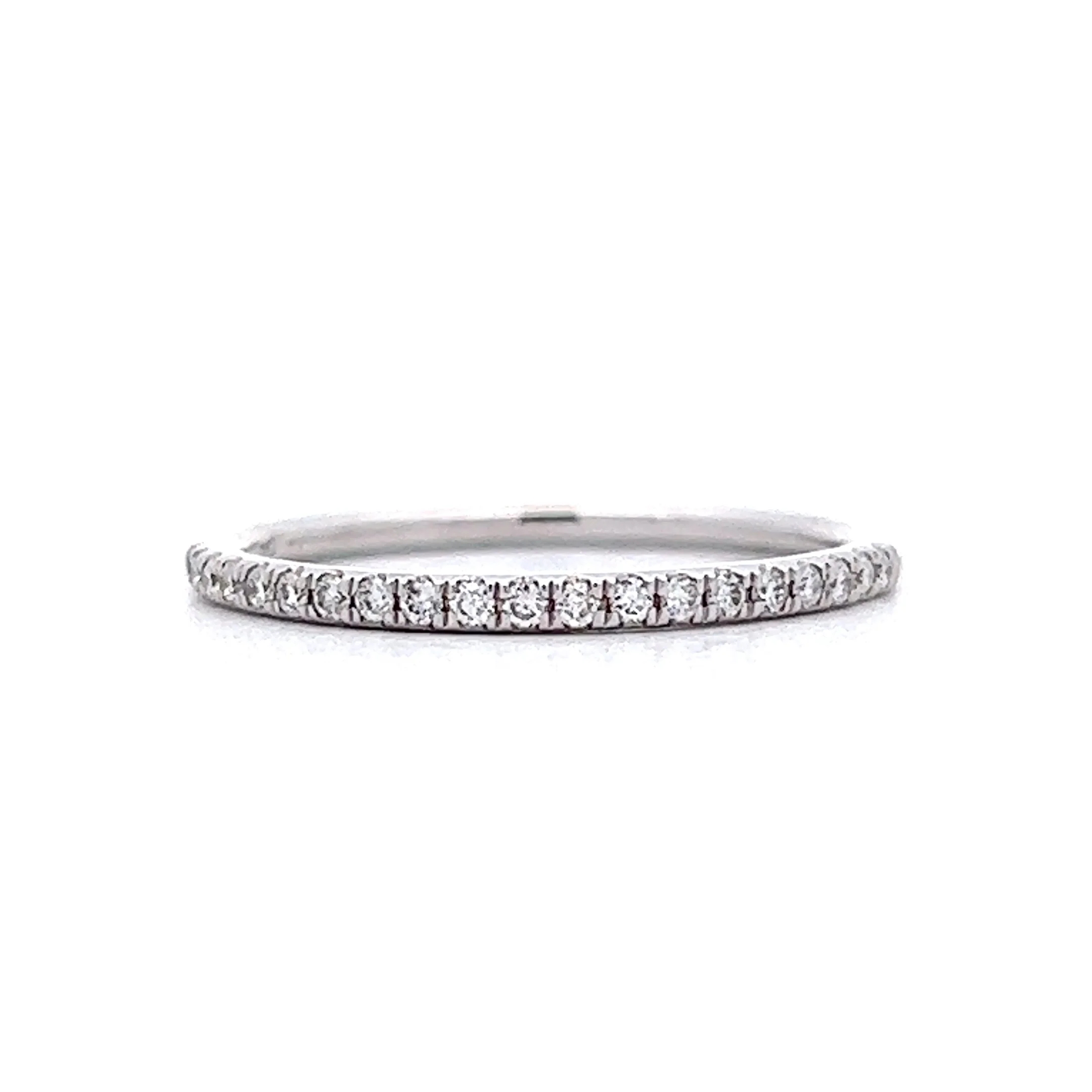 .14 Thin Diamond Wedding Band in 14k White Gold