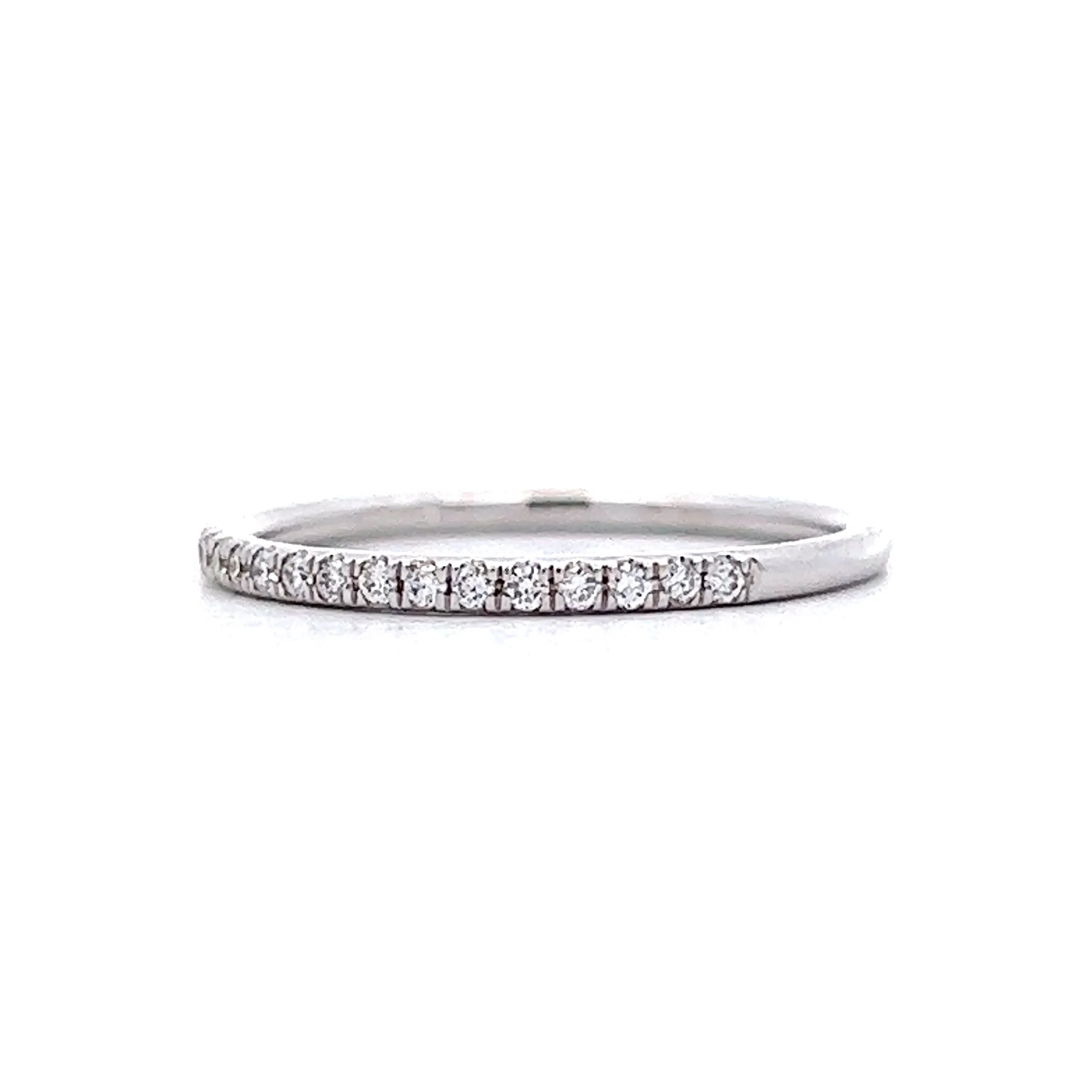 .14 Thin Diamond Wedding Band in 14k White Gold - Image 2
