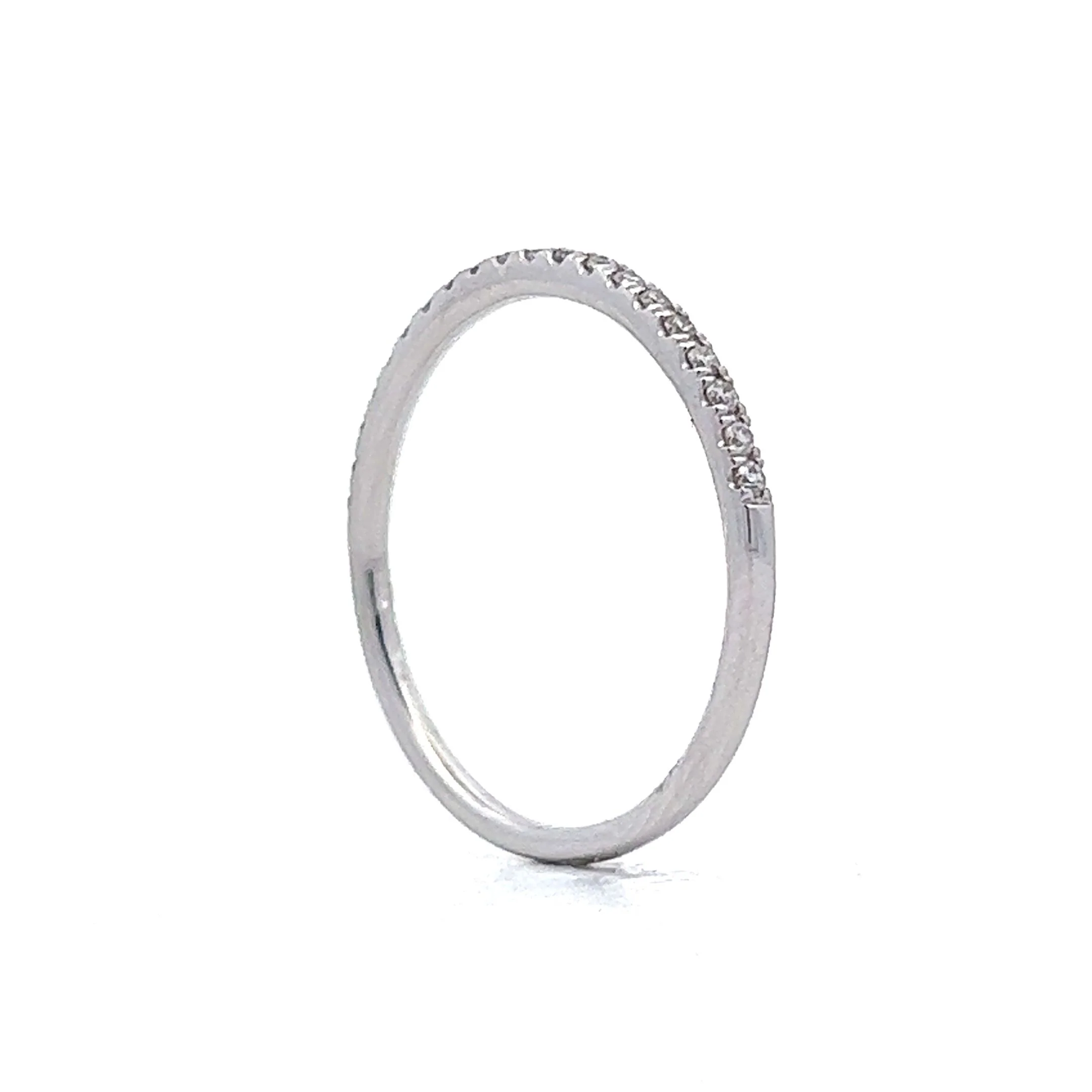 .14 Thin Diamond Wedding Band in 14k White Gold - Image 5