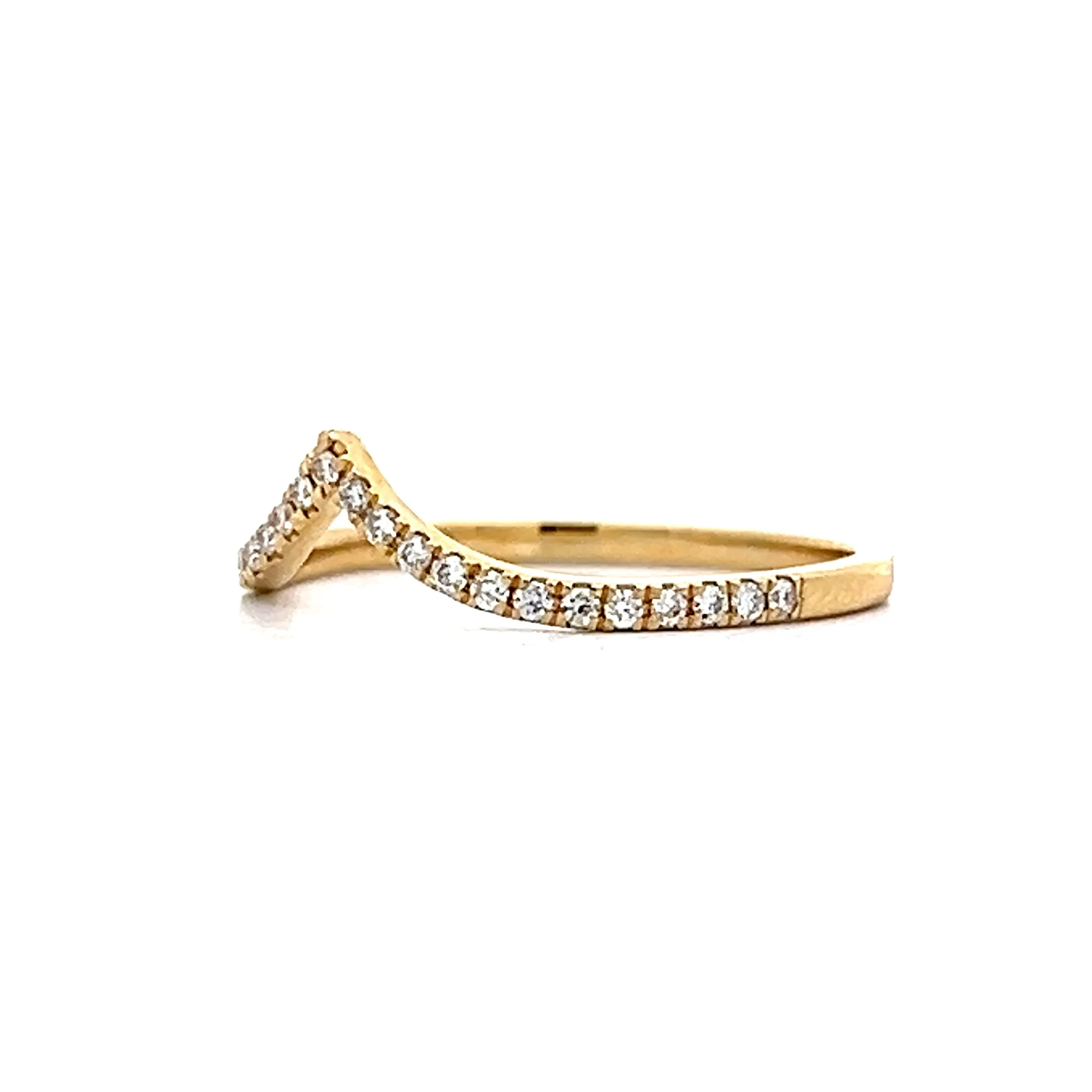 .14 V Shaped Diamond Contour Band in 14k Yellow Gold - Image 2